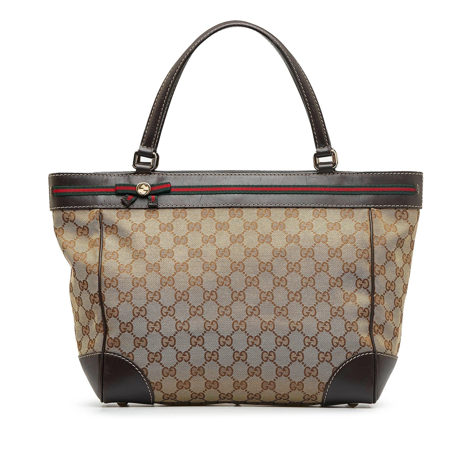 Gucci GG Mayfair SHG-o0168F Canvas Calf Brown Tote Bag