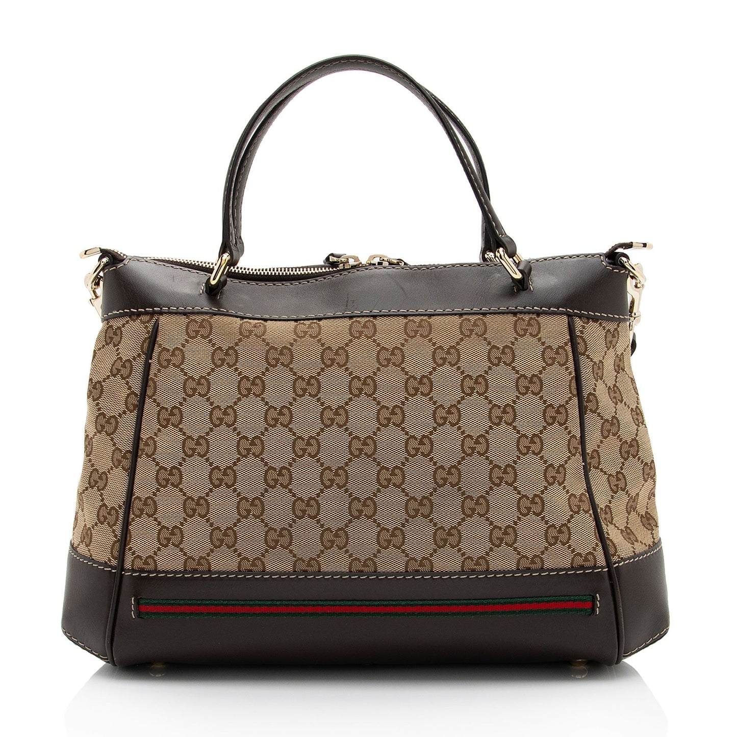 Gucci GG Mayfair SHF-cdridS Leather Canvas Nylon Brown Tote Bag