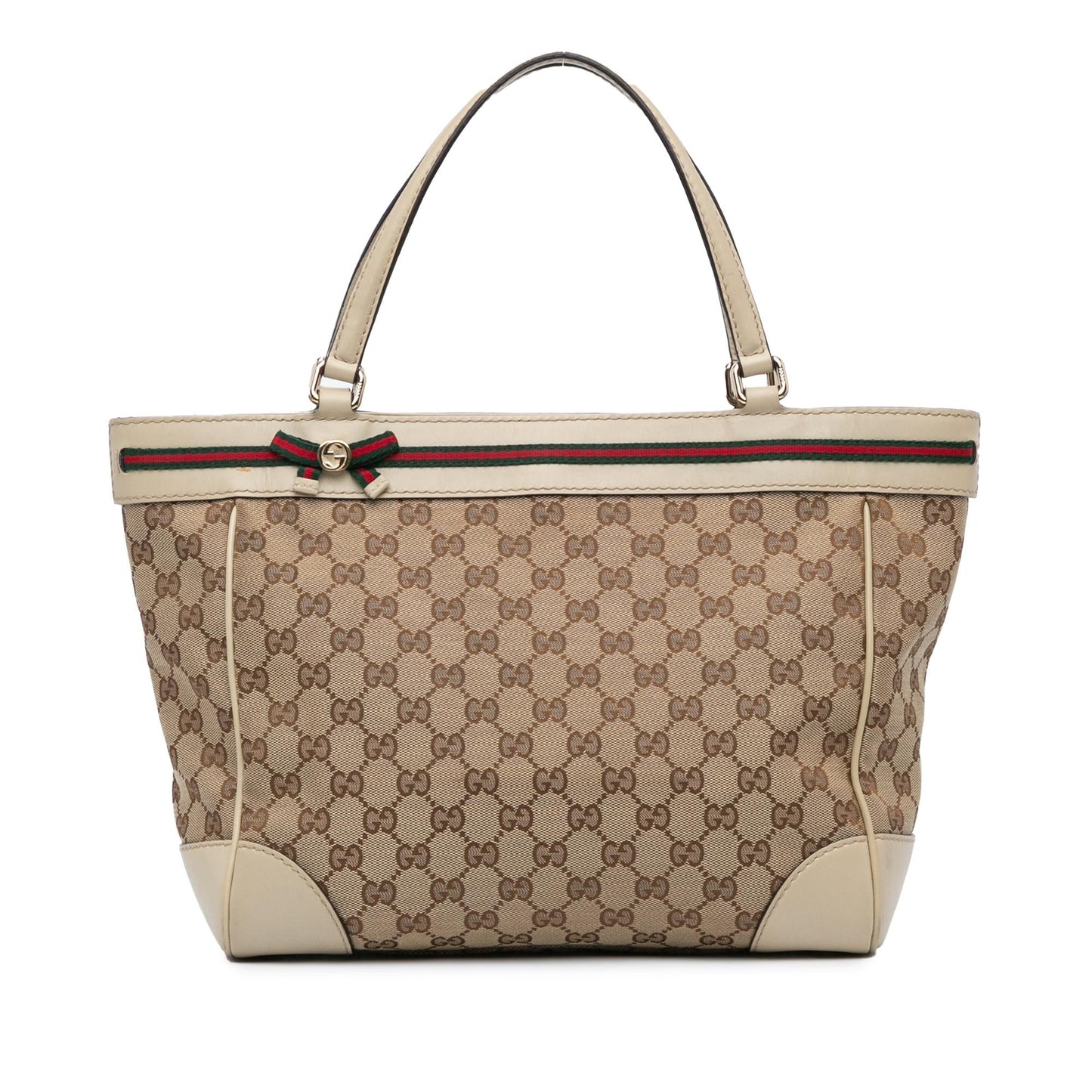 Gucci GG Mayfair SHG-ymjgxw Canvas Calf White Brown Tote Bag