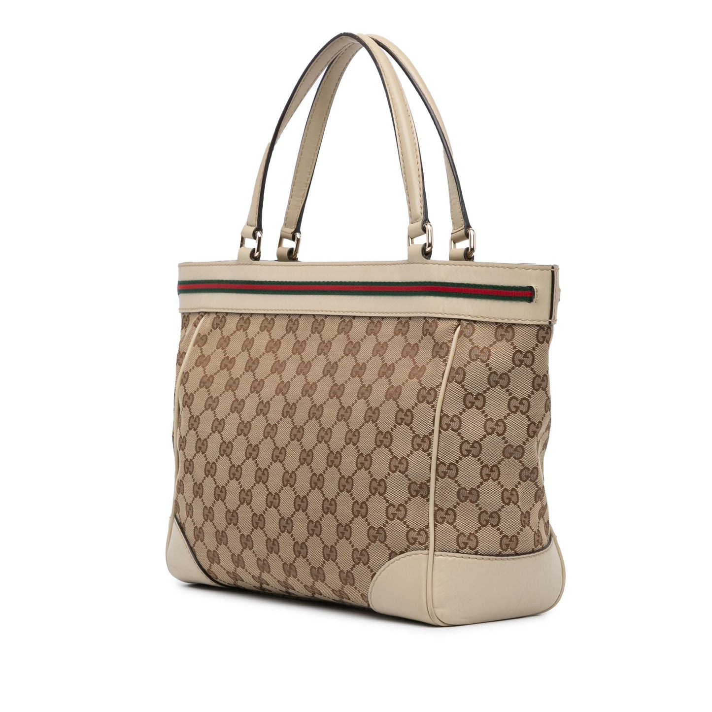 Gucci GG Mayfair SHG-ymjgxw Canvas Calf White Brown Tote Bag