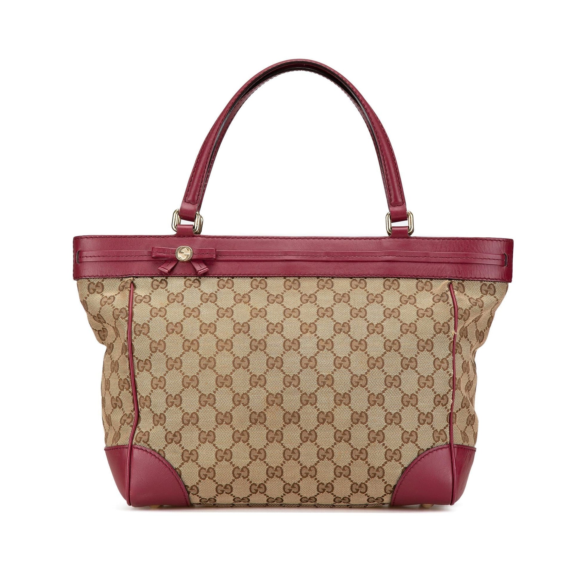 Gucci GG Mayfair Canvas Calf Brown Tote Bag