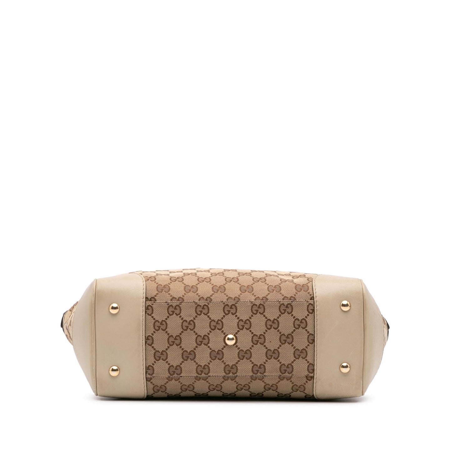 Gucci GG Mayfair Canvas Calf White Brown Tote Bag