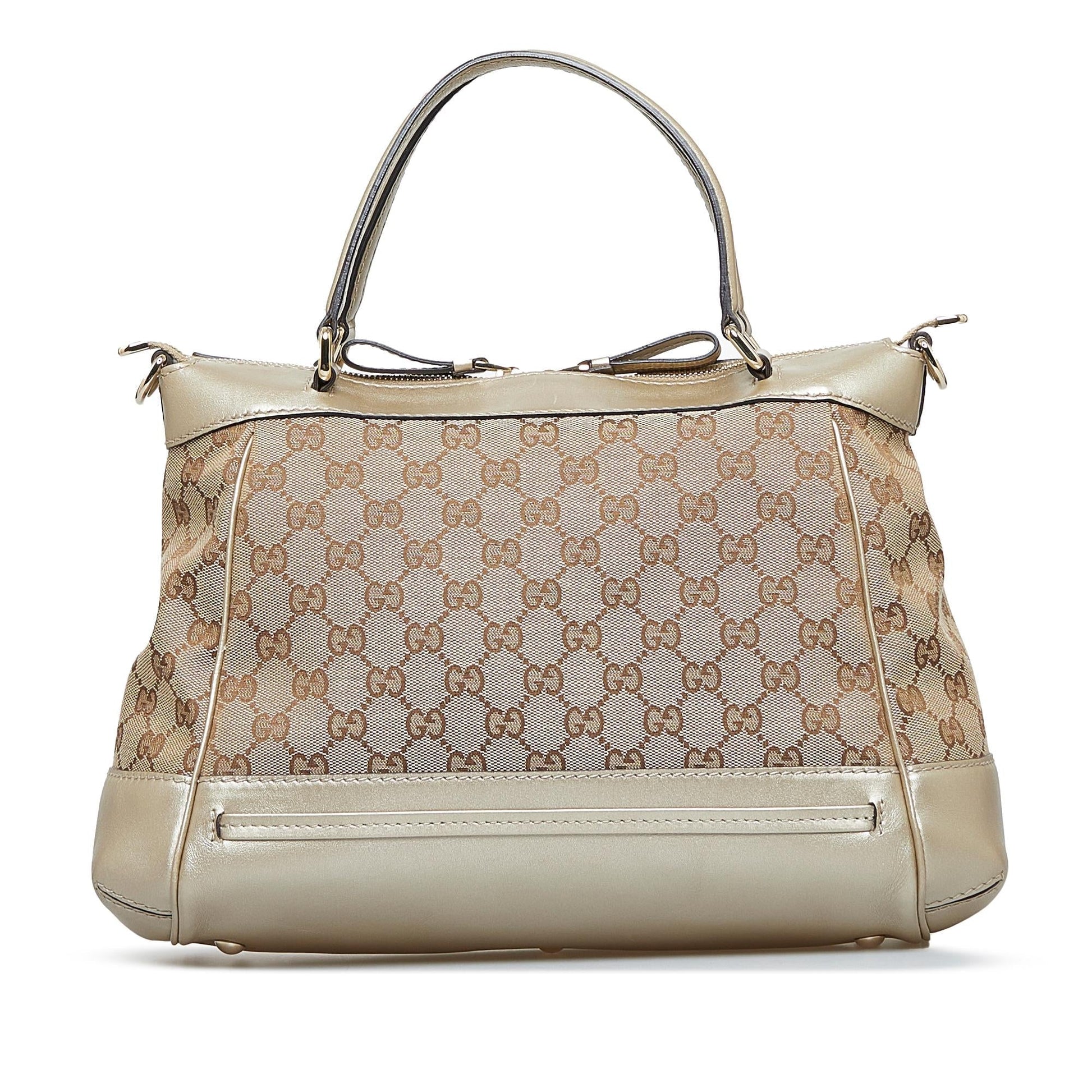 Gucci GG Mayfair SHG-H0CTeo Canvas Brown Satchel Bag