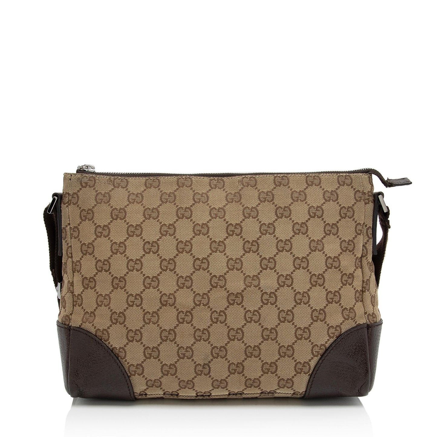 Gucci GG Messenger SHF-xVfo2X Leather Canvas Nylon Brown Shoulder Bag