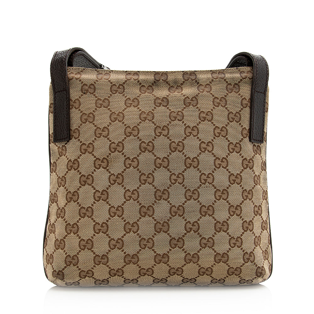 Gucci GG Messenger SHF Leather Canvas Nylon Beige Shoulder Bag