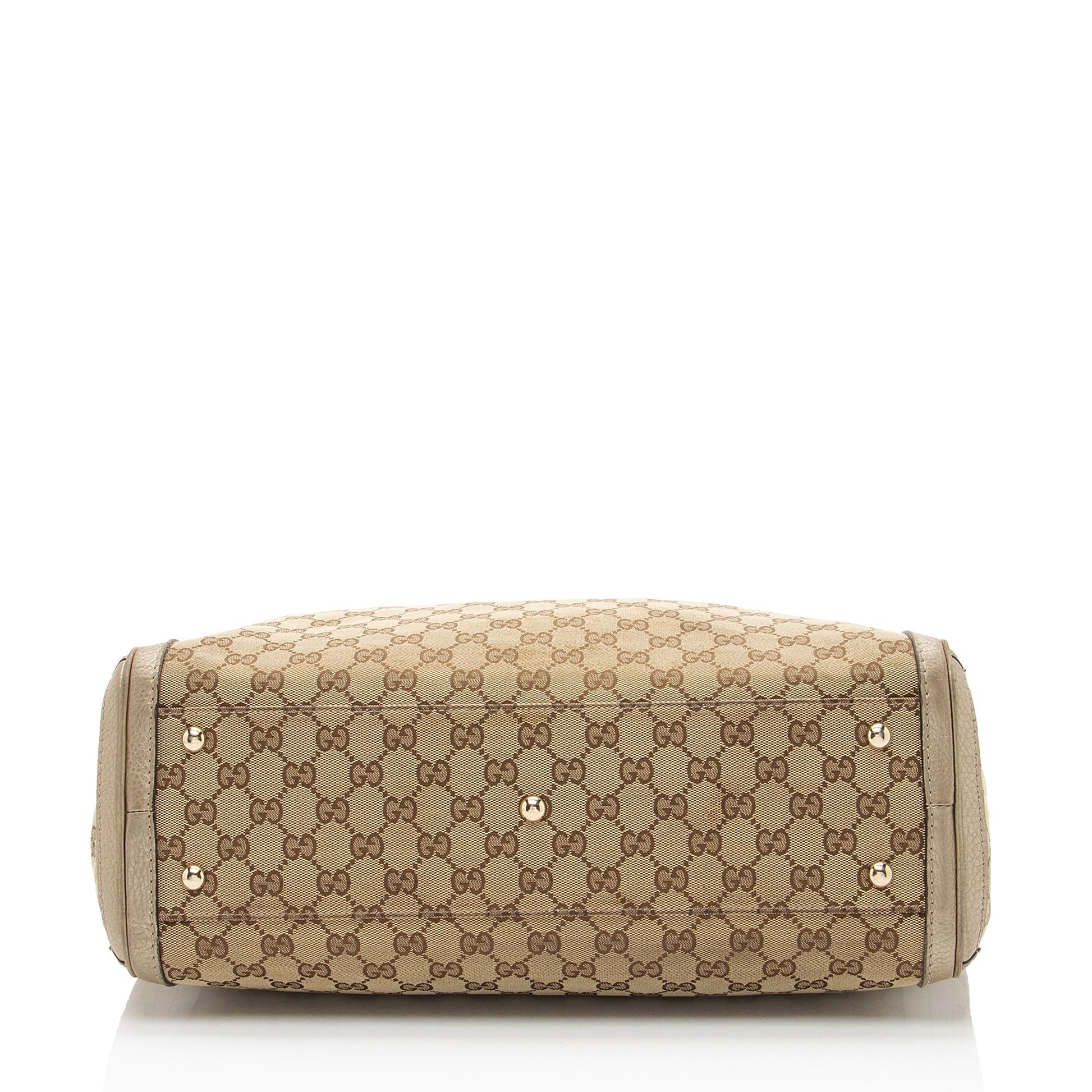 Gucci GG Metallic Bella Leather Canvas Medium Tote Bag
