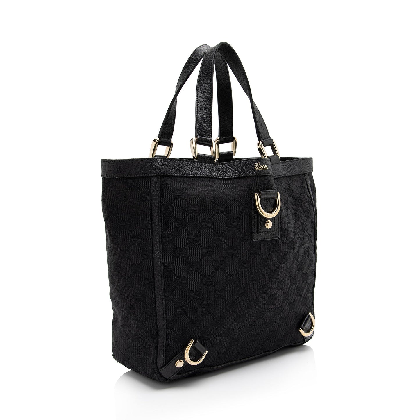 Gucci GG Abbey SHF-1rSZcf Leather Canvas Black Mini Tote Bag
