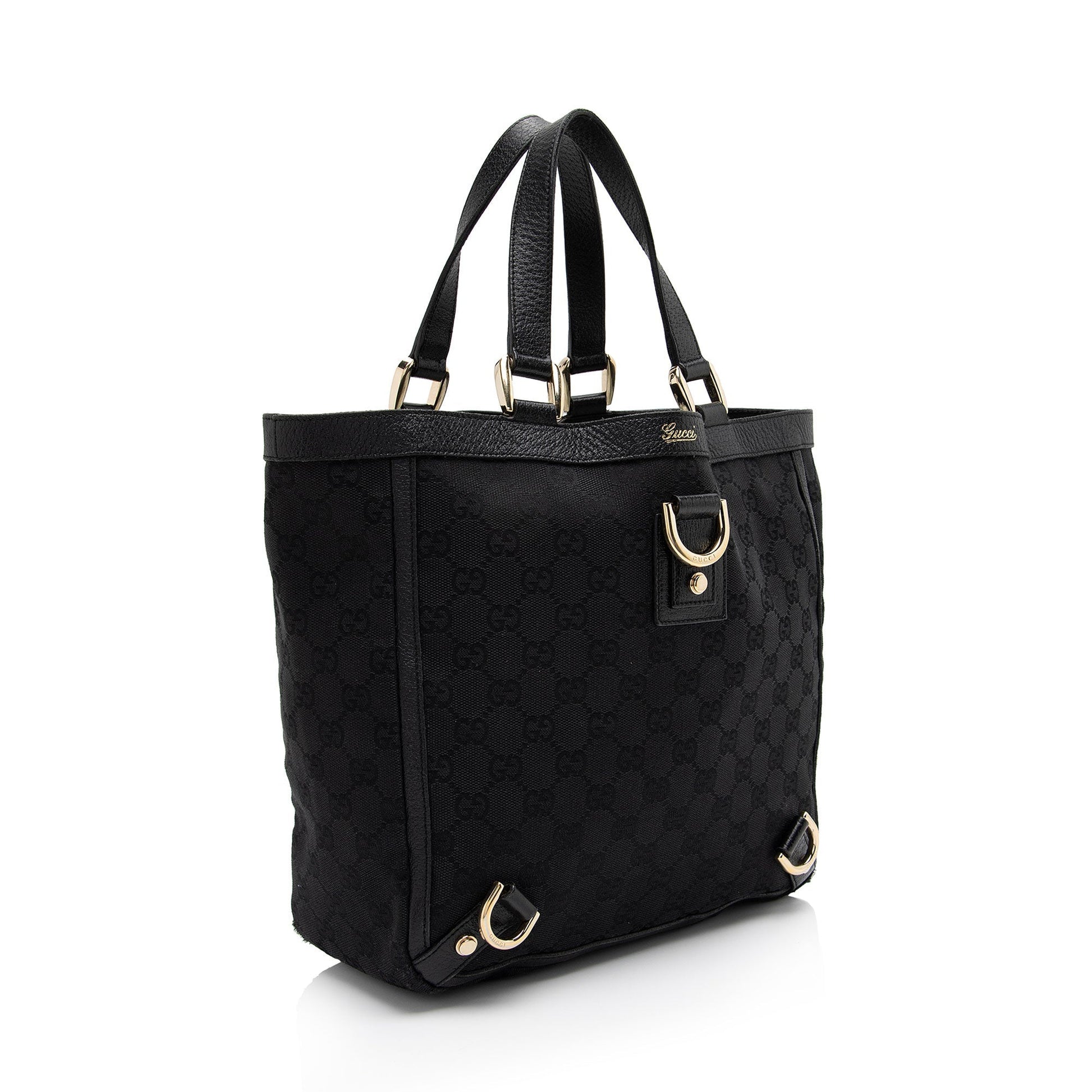 Gucci GG Abbey SHF-1rSZcf Leather Canvas Black Mini Tote Bag