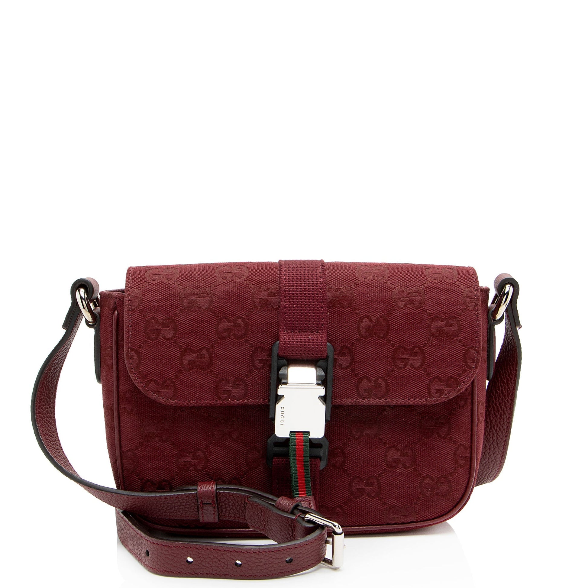 Gucci GG Web Buckle Canvas Mini Crossbody Bag