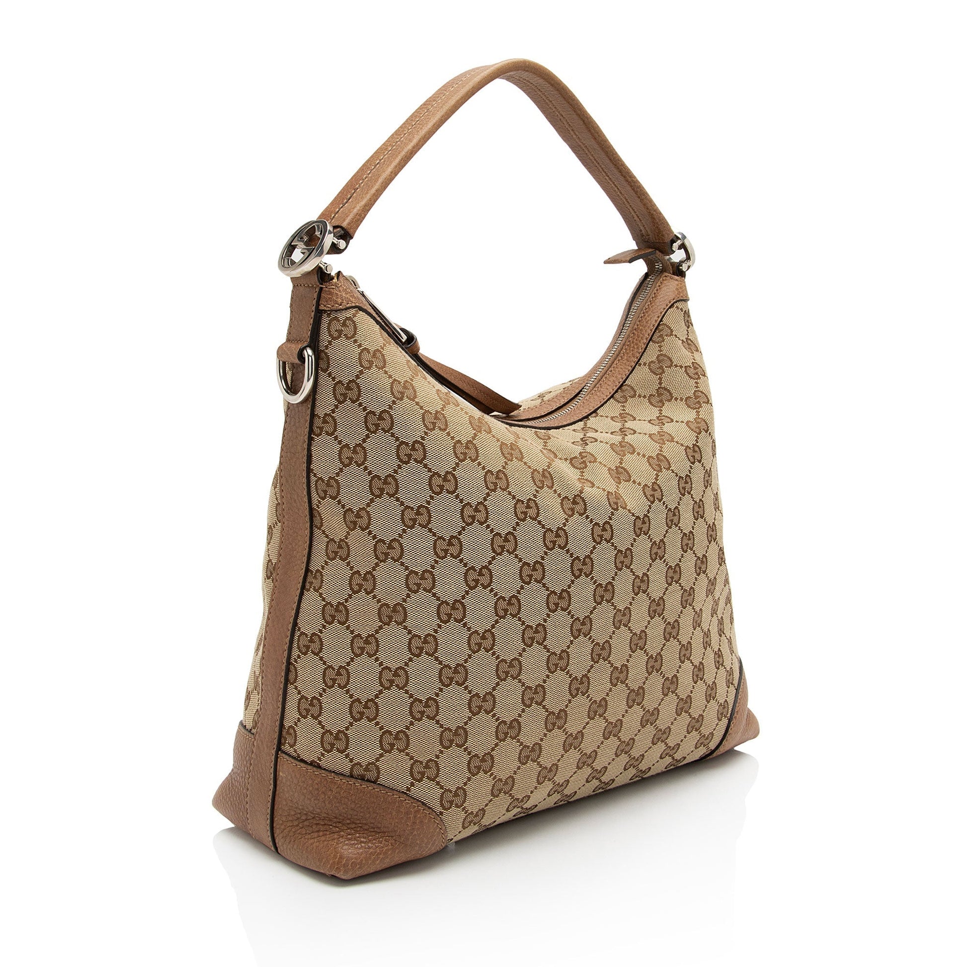 Gucci GG Miss GG SHF-I0Oz6e Leather Canvas Brown Beige Shoulder Bag