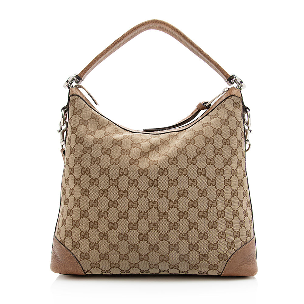 Gucci GG Miss GG SHF Leather Canvas Brown Beige Shoulder Bag