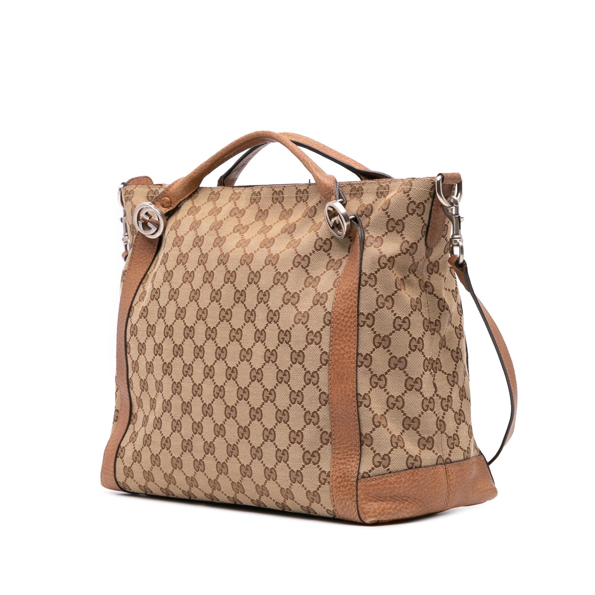 Gucci GG Miss GG Canvas Calf Brown Satchel Bag