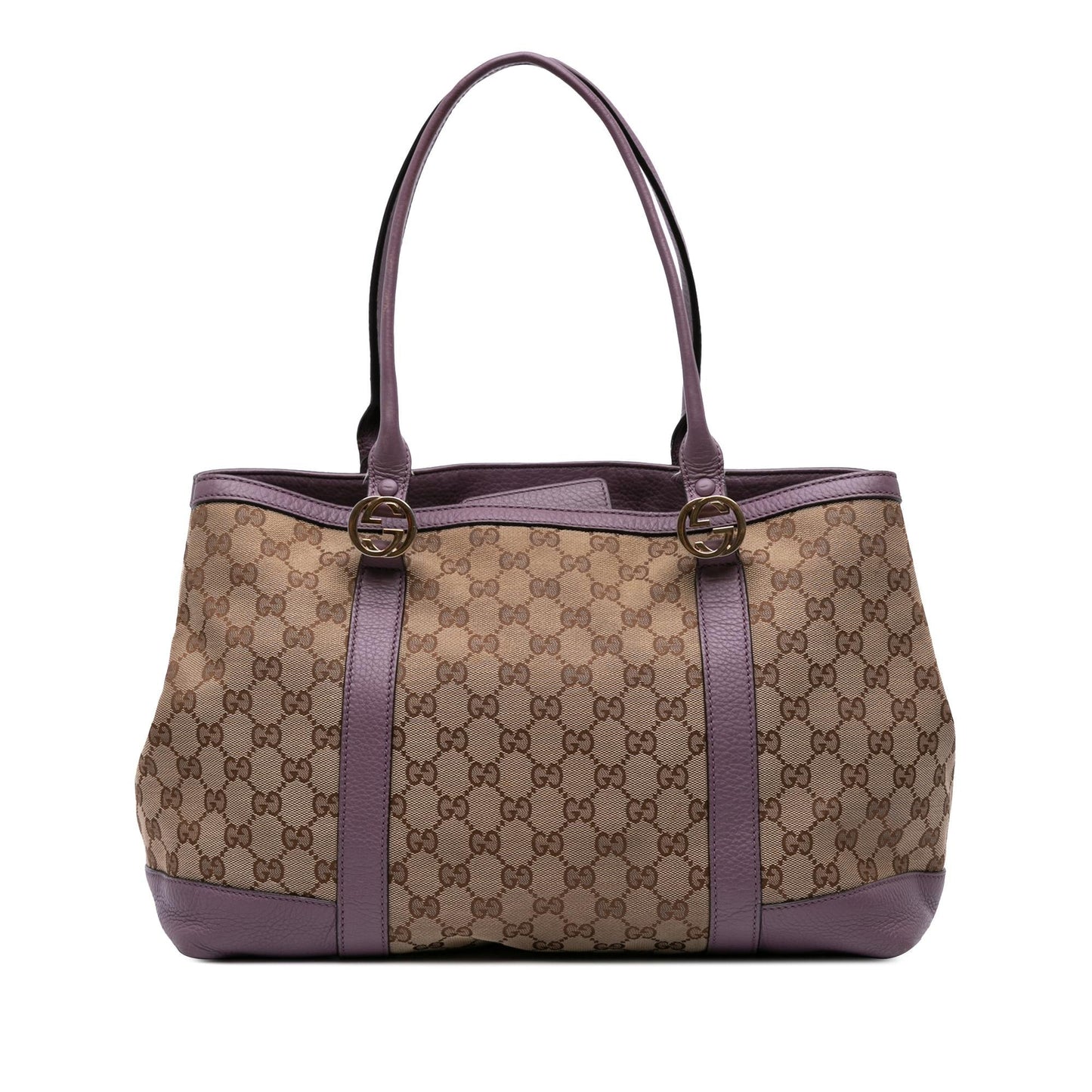 Gucci GG Miss GG Canvas Calf Brown Tote Bag