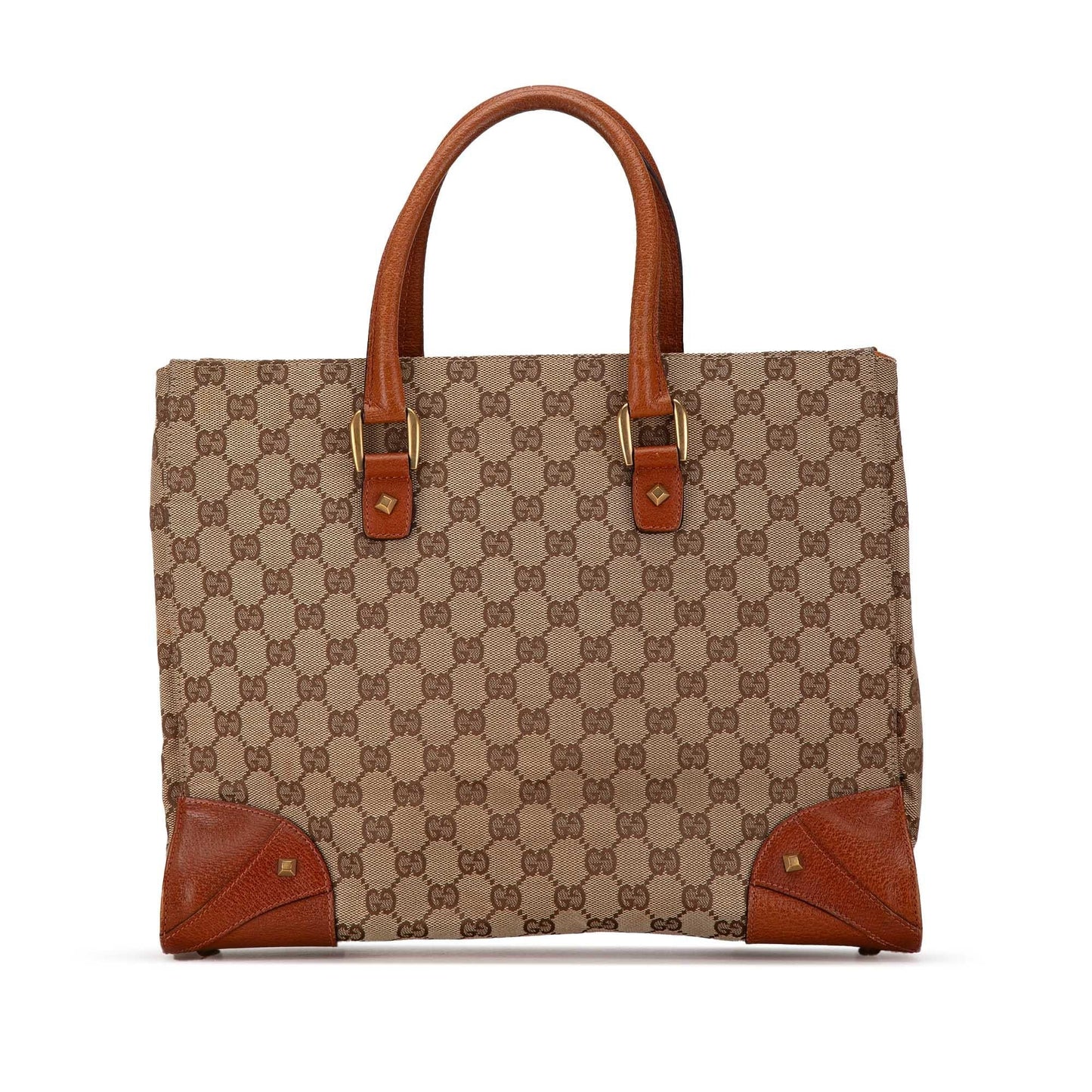 Gucci GG Nailhead SHG-dPdEYp Canvas Brown Tote Bag