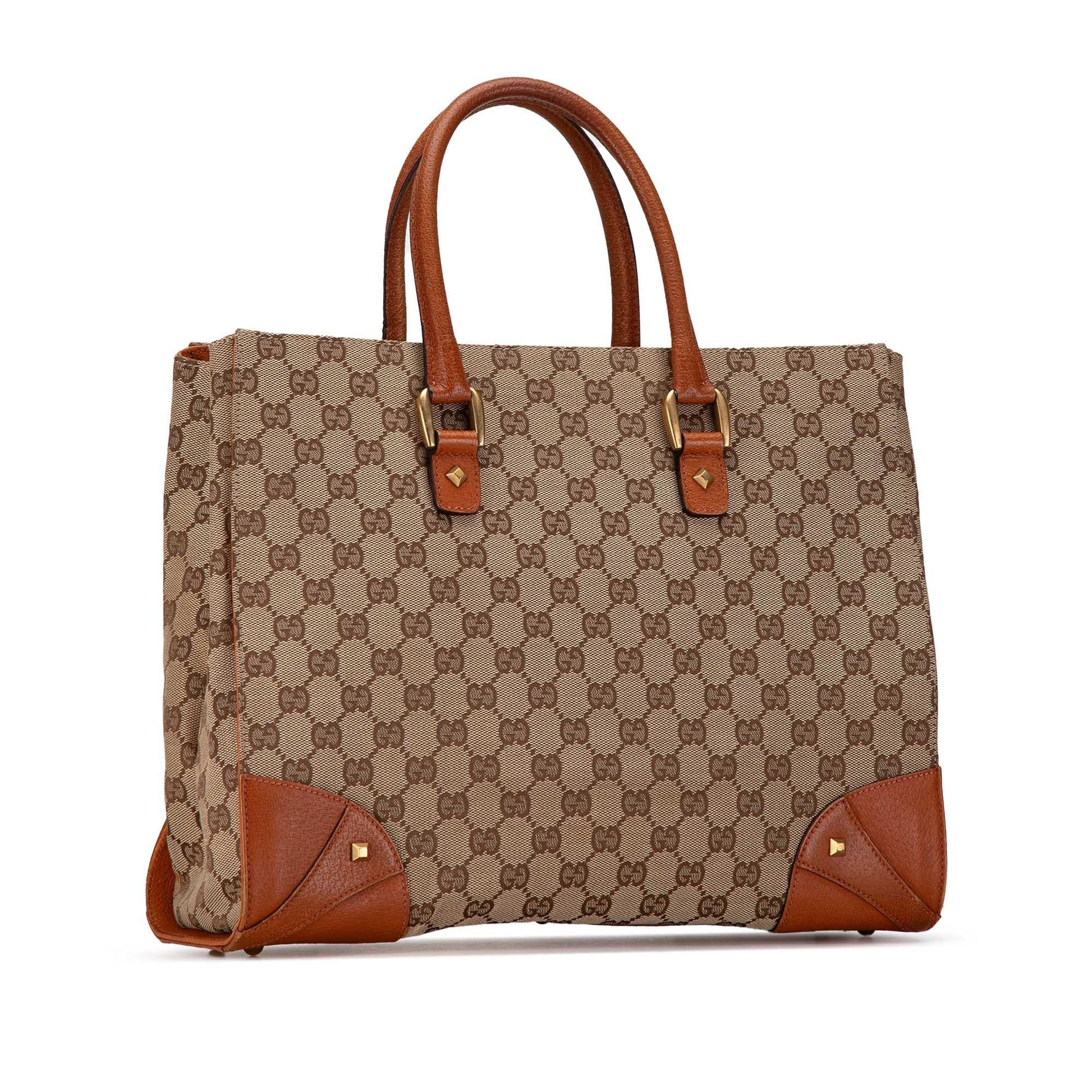 Gucci GG Nailhead SHG-dPdEYp Canvas Brown Tote Bag