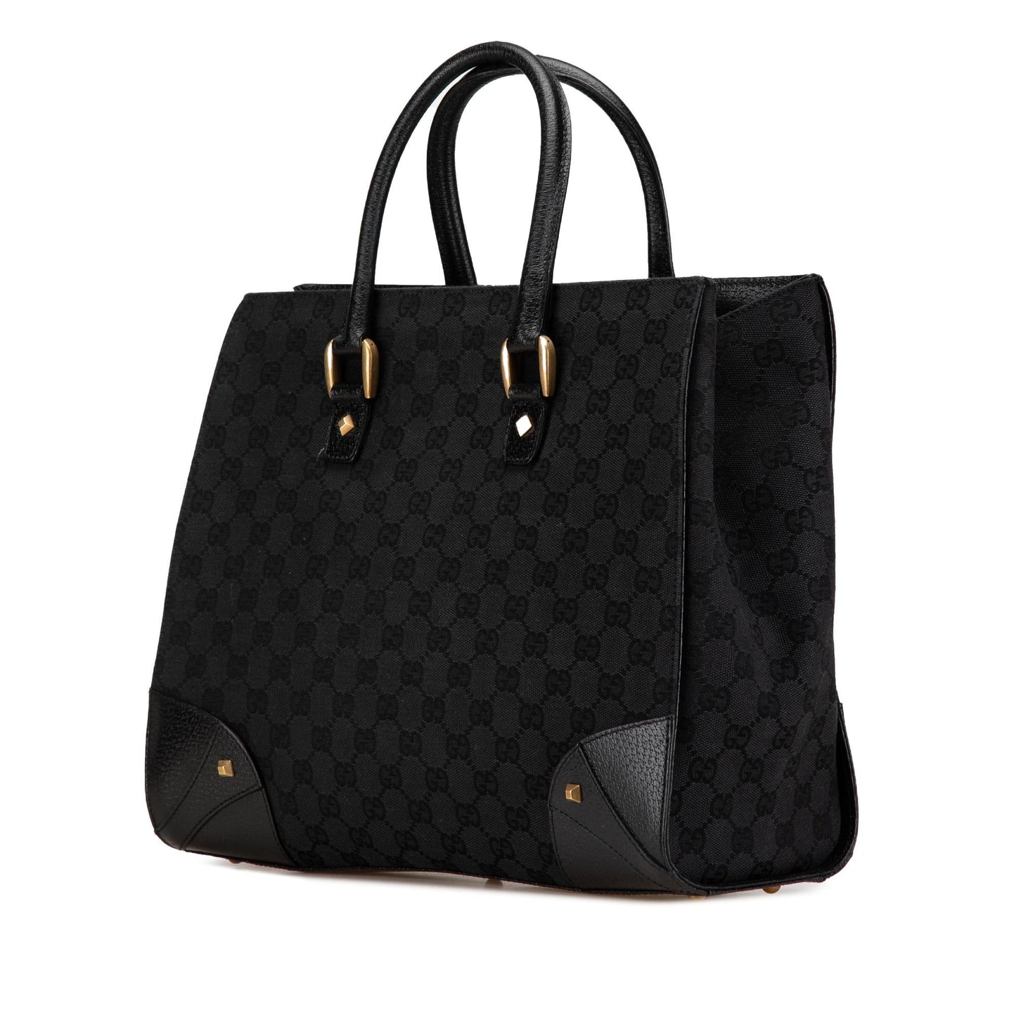 Gucci GG Nailhead SHG-AtfFVp Canvas Calf Black Tote Bag