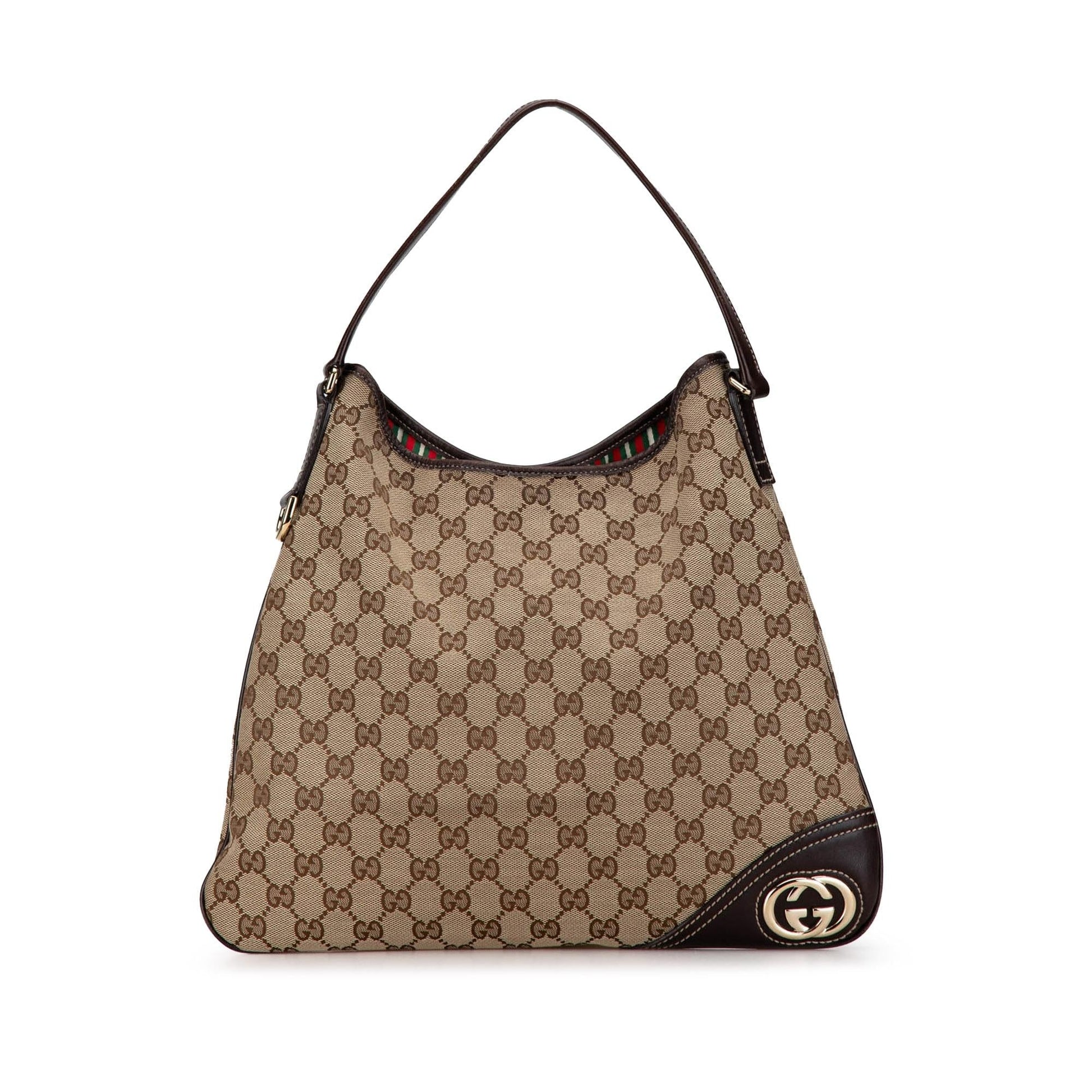 Gucci GG New Britt SHG-fslGVf Canvas Calf Brown Shoulder Bag