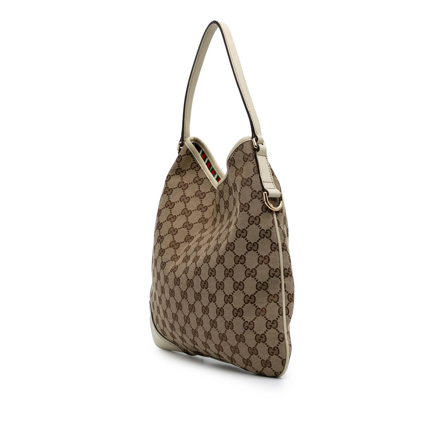 Gucci GG New Britt Canvas Calf White Brown Shoulder Bag