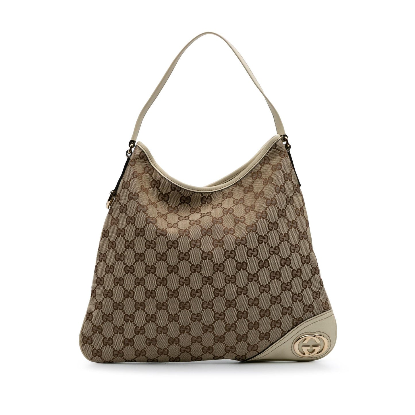 Gucci GG New Britt Canvas Calf Brown Shoulder Bag