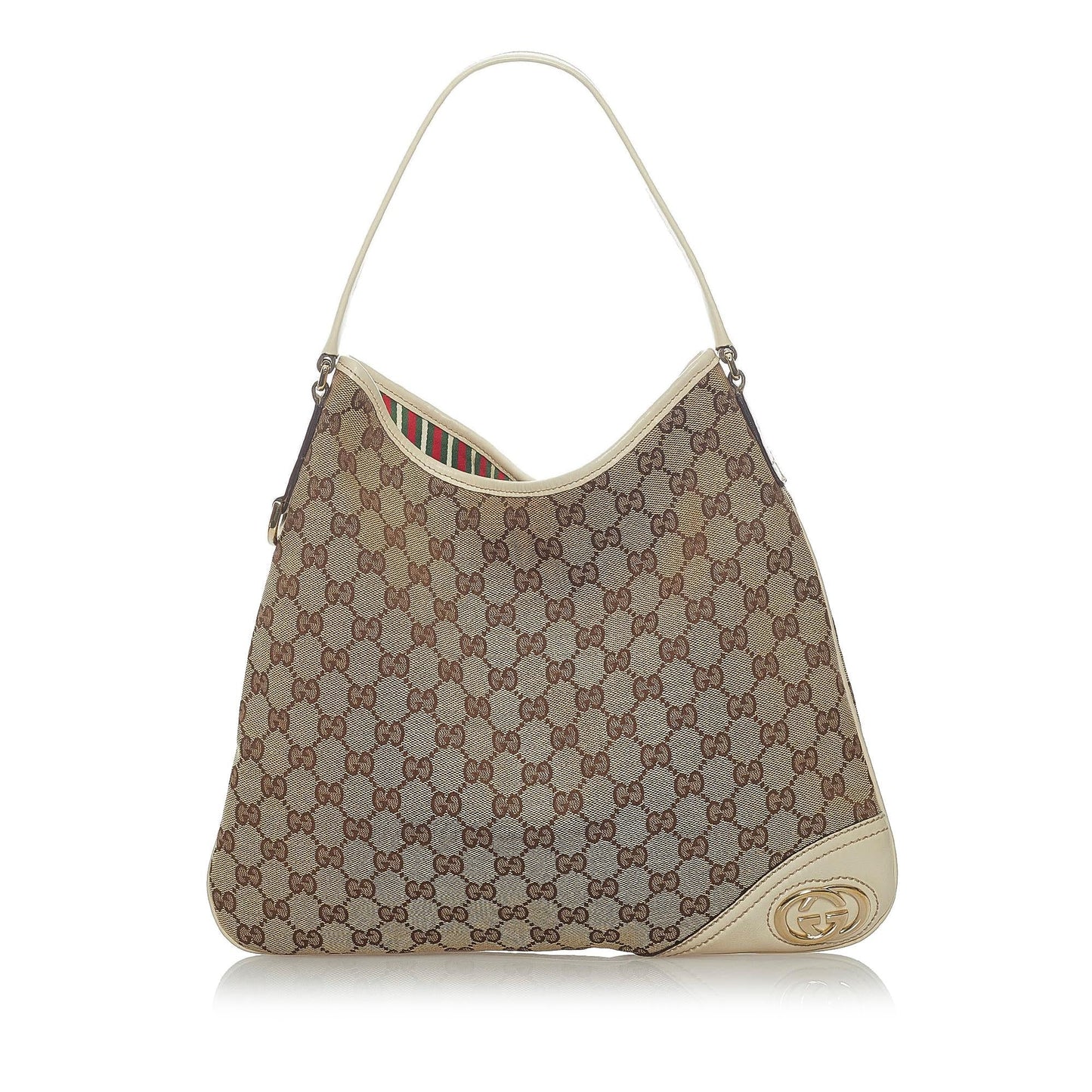 Gucci GG New Britt SHG Canvas White Brown Shoulder Bag