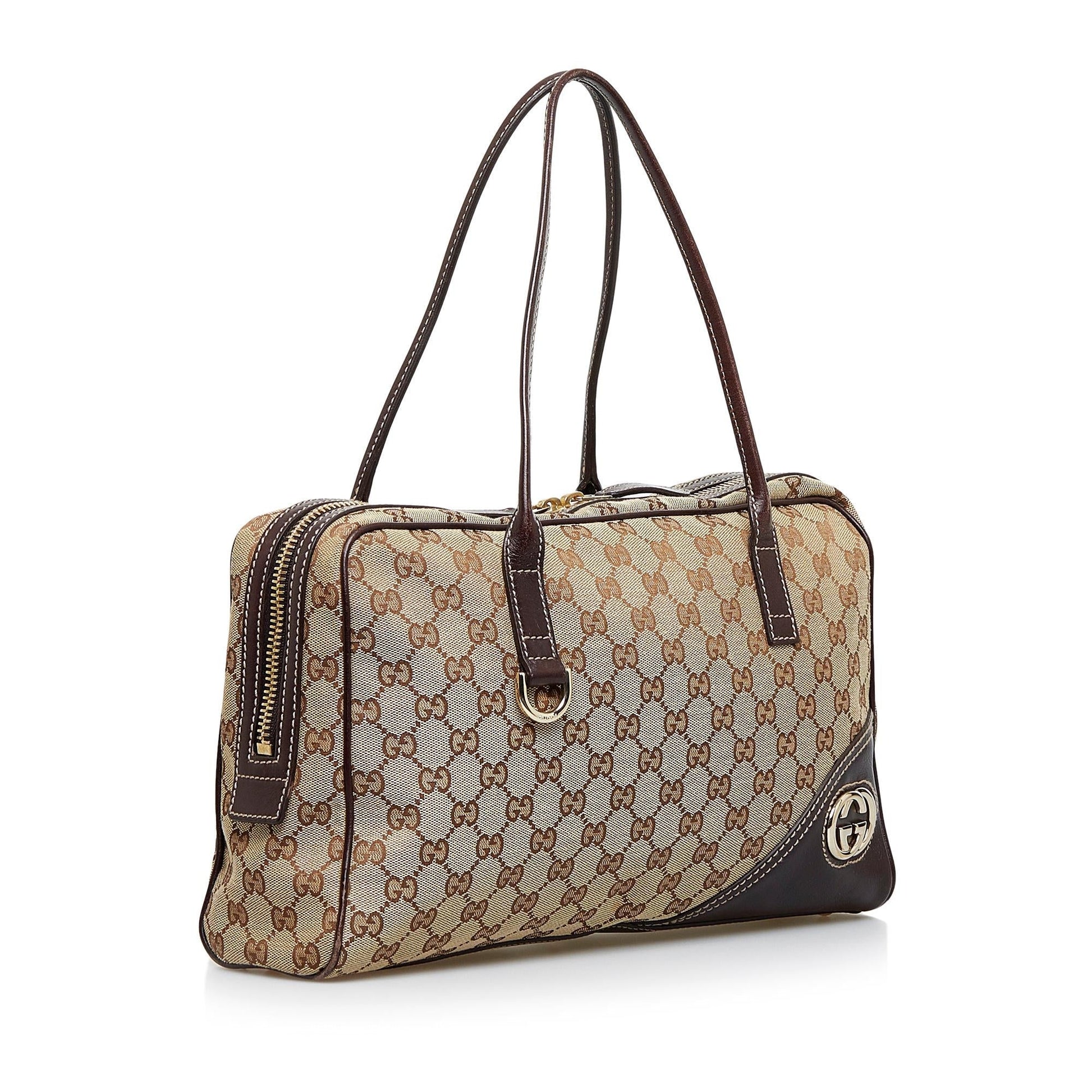 Gucci GG New Britt SHG-zjo0YD Canvas Brown Shoulder Bag