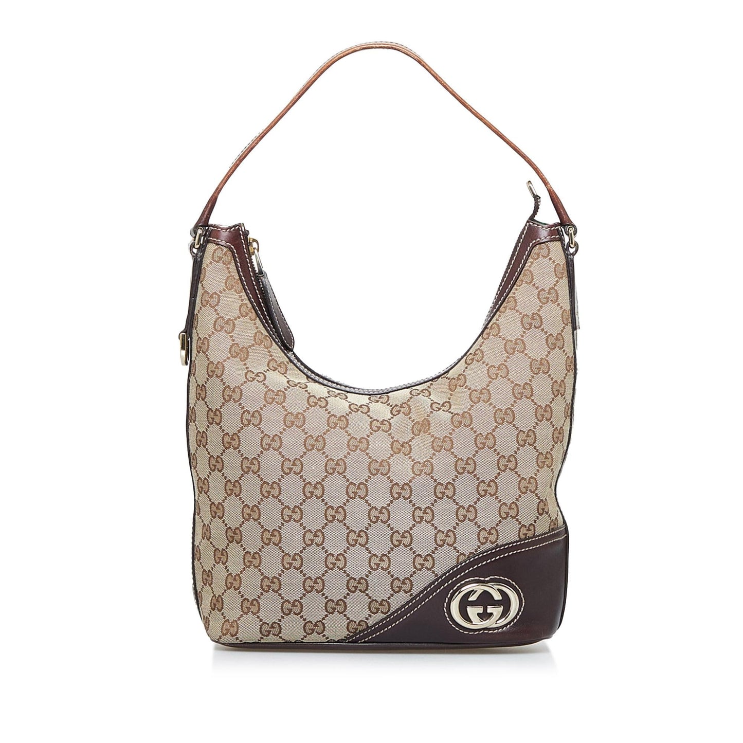 Gucci GG New Britt SHG-c0MTsK Canvas Calf Brown Shoulder Bag