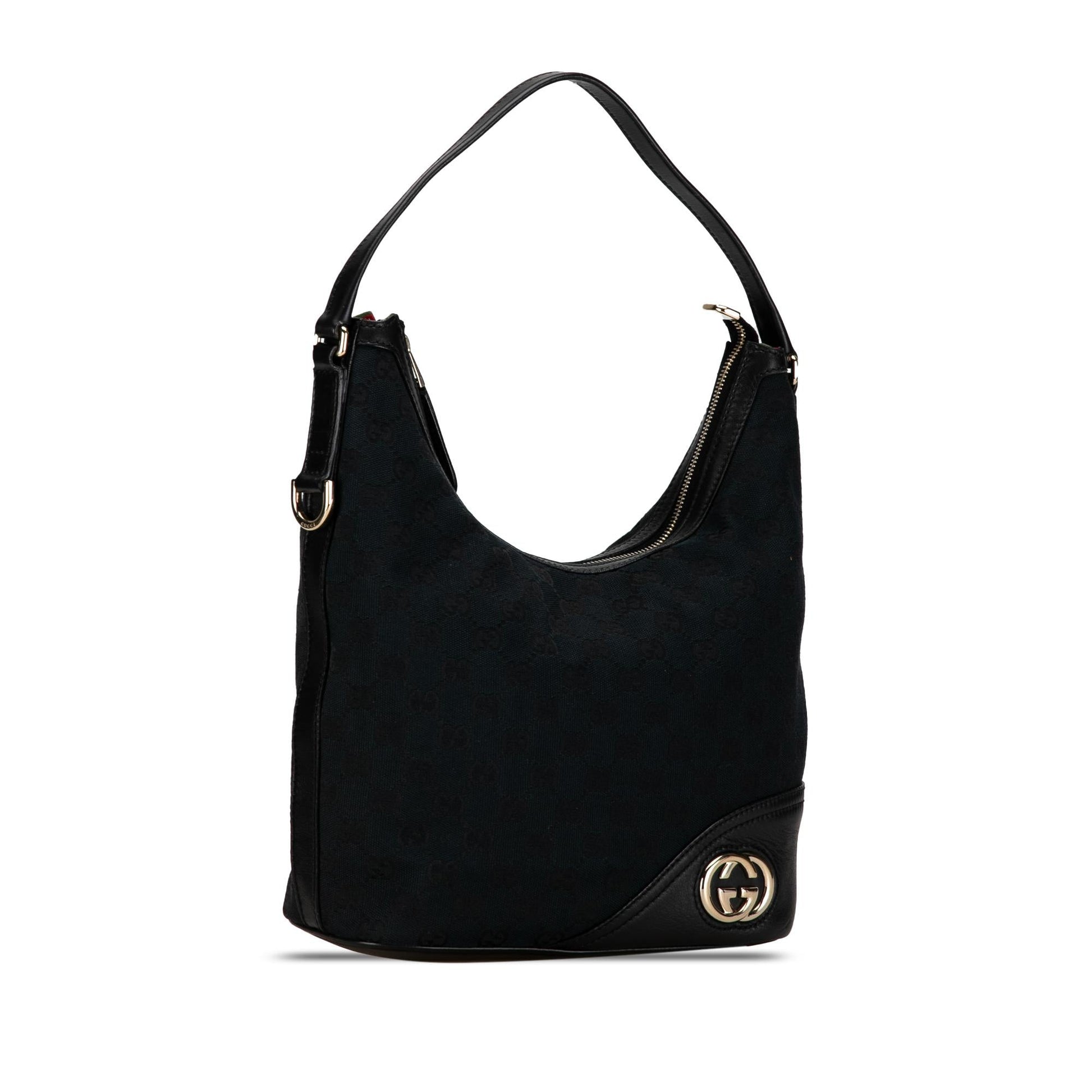 Gucci GG New Britt SHG-qGmcfc Canvas Calf Black Shoulder Bag