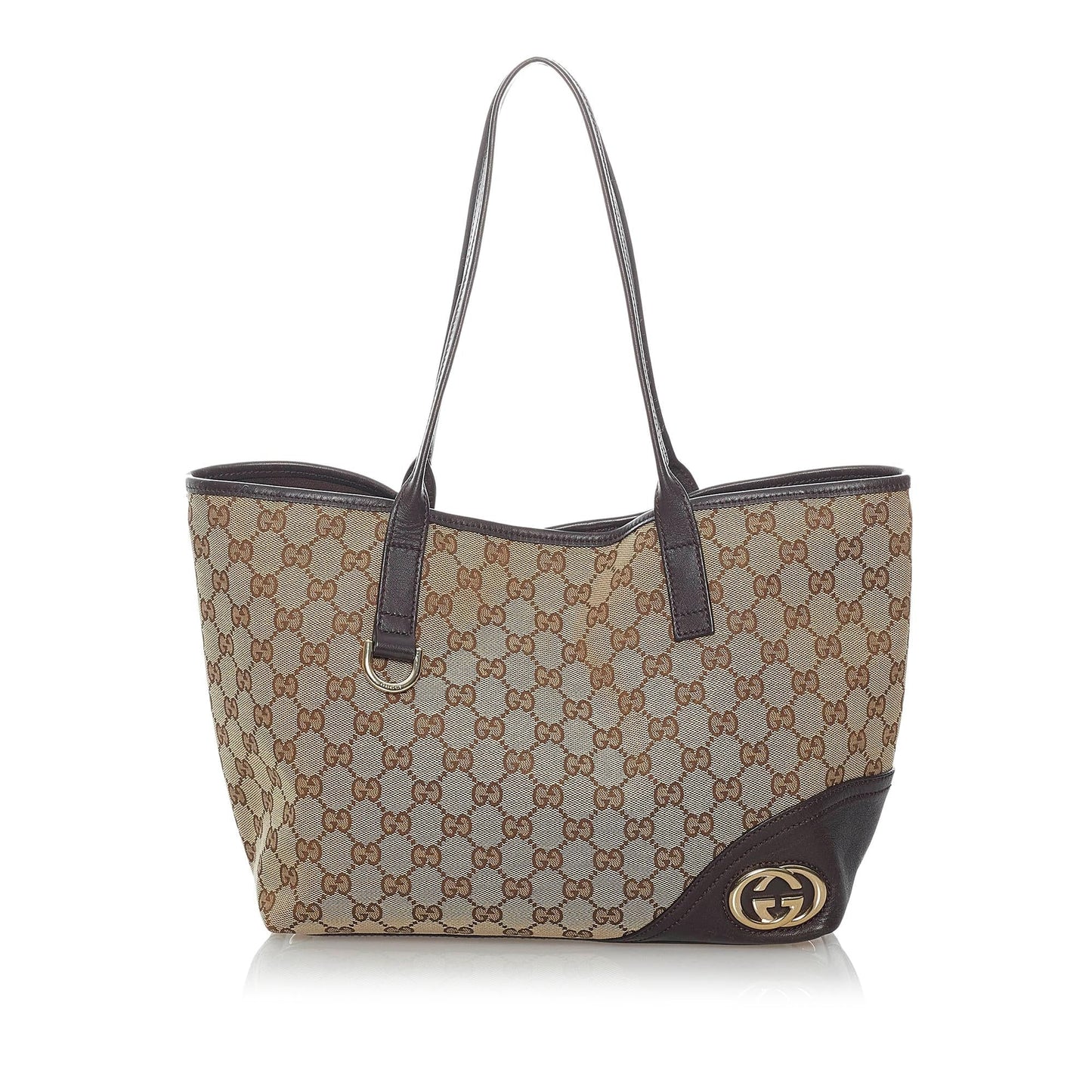 Gucci GG New Britt SHG Canvas Brown Tote Bag Bag Shg