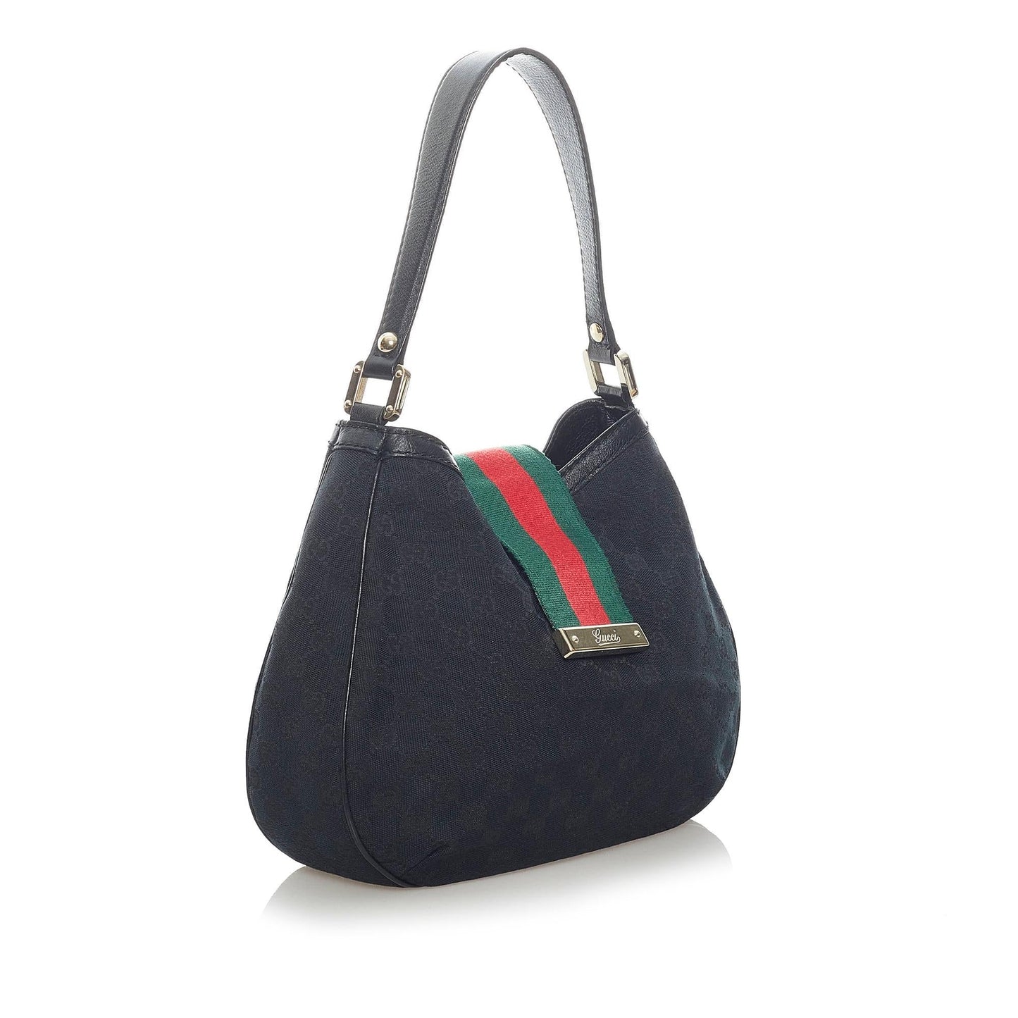 Gucci GG New Ladies Web SHG Canvas Black Shoulder Bag