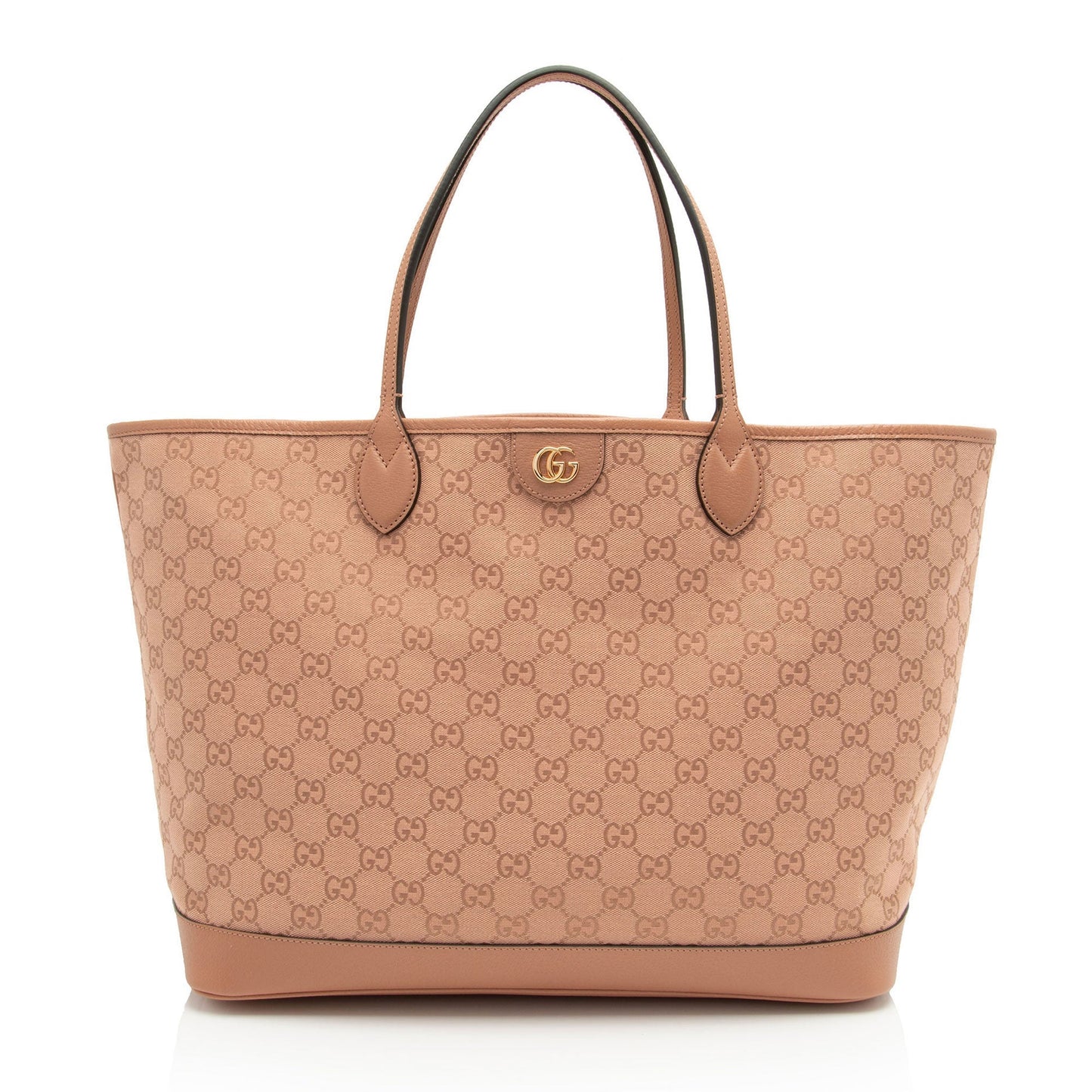 Gucci GG Ophidia SHF-CXUhG9 Leather Canvas Pink Large Tote Bag