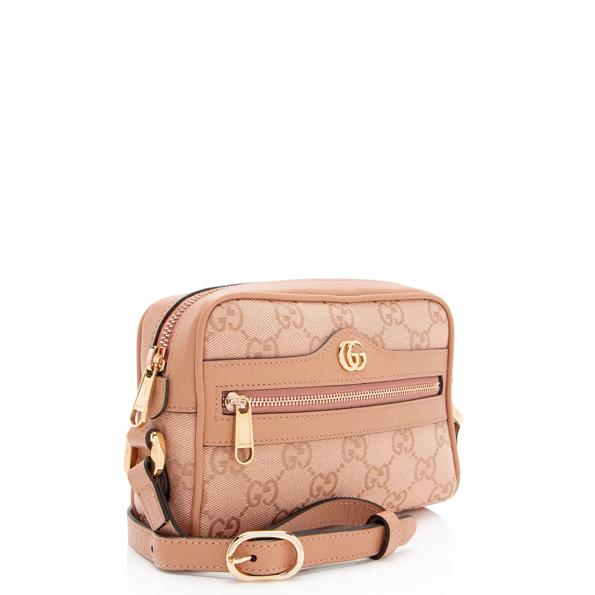 Gucci GG Ophidia Leather Canvas Pink Mini Crossbody Bag