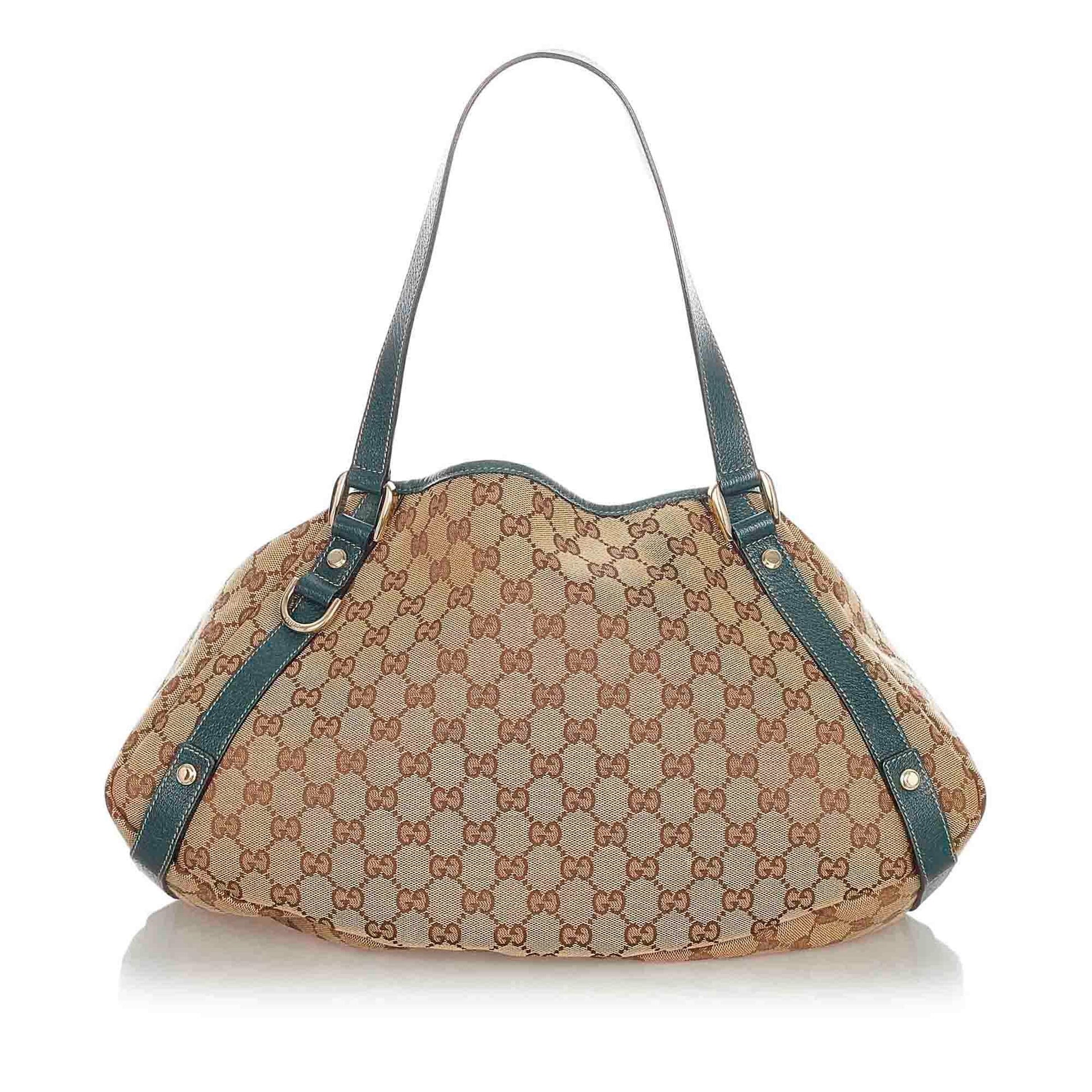 Gucci GG Pelham SHG Canvas Brown Green Shoulder Bag Bag Shg