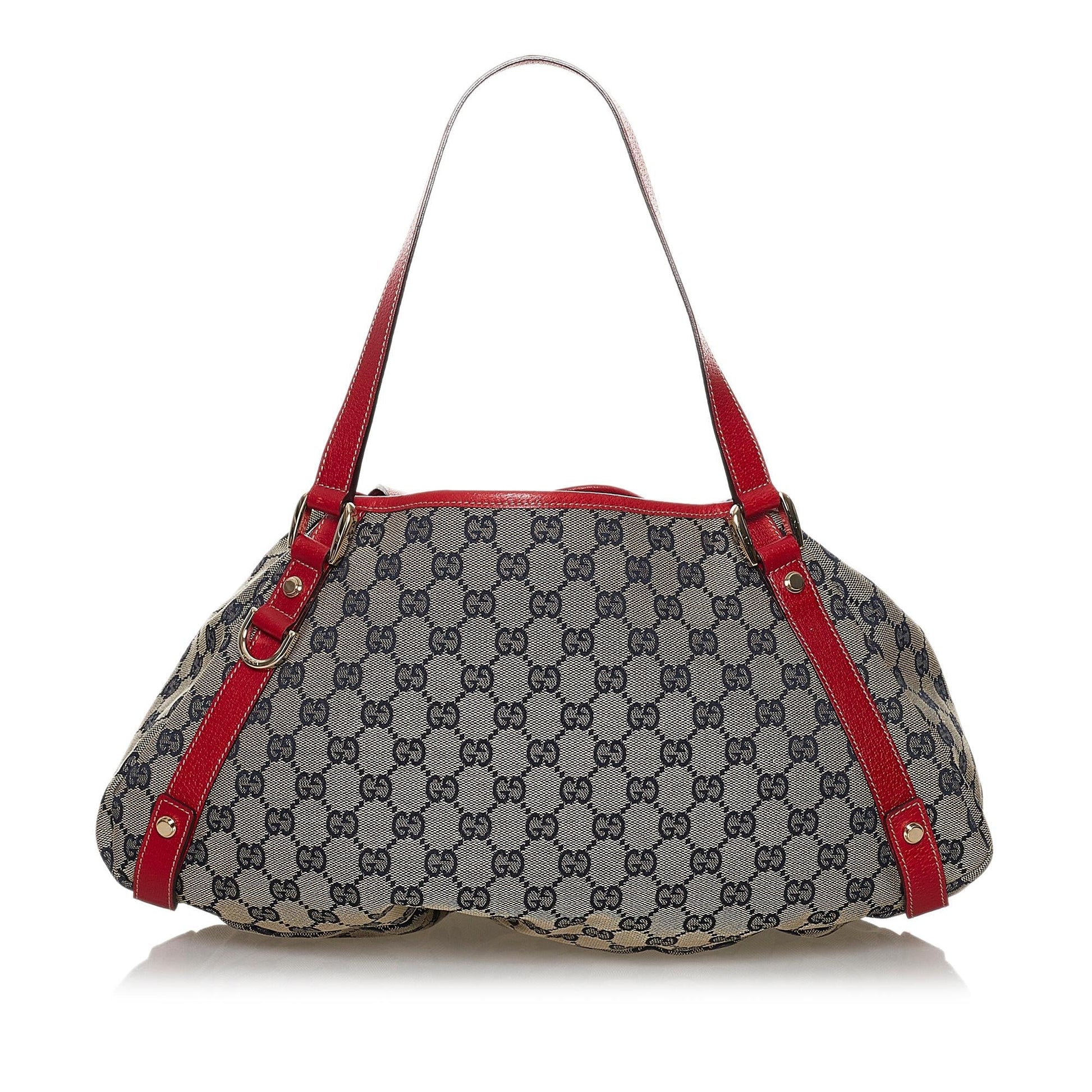 Gucci GG Pelham SHG Canvas Red Grey Shoulder Bag Bag Shg