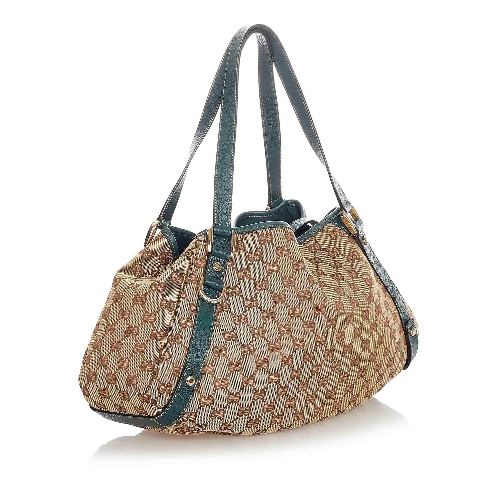 Gucci GG Pelham SHG Canvas Brown Green Shoulder Bag
