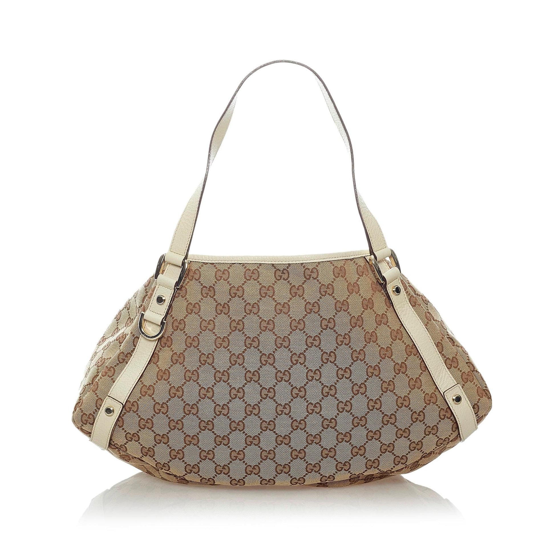 Gucci GG Pelham SHG Canvas Calf White Brown Shoulder Bag