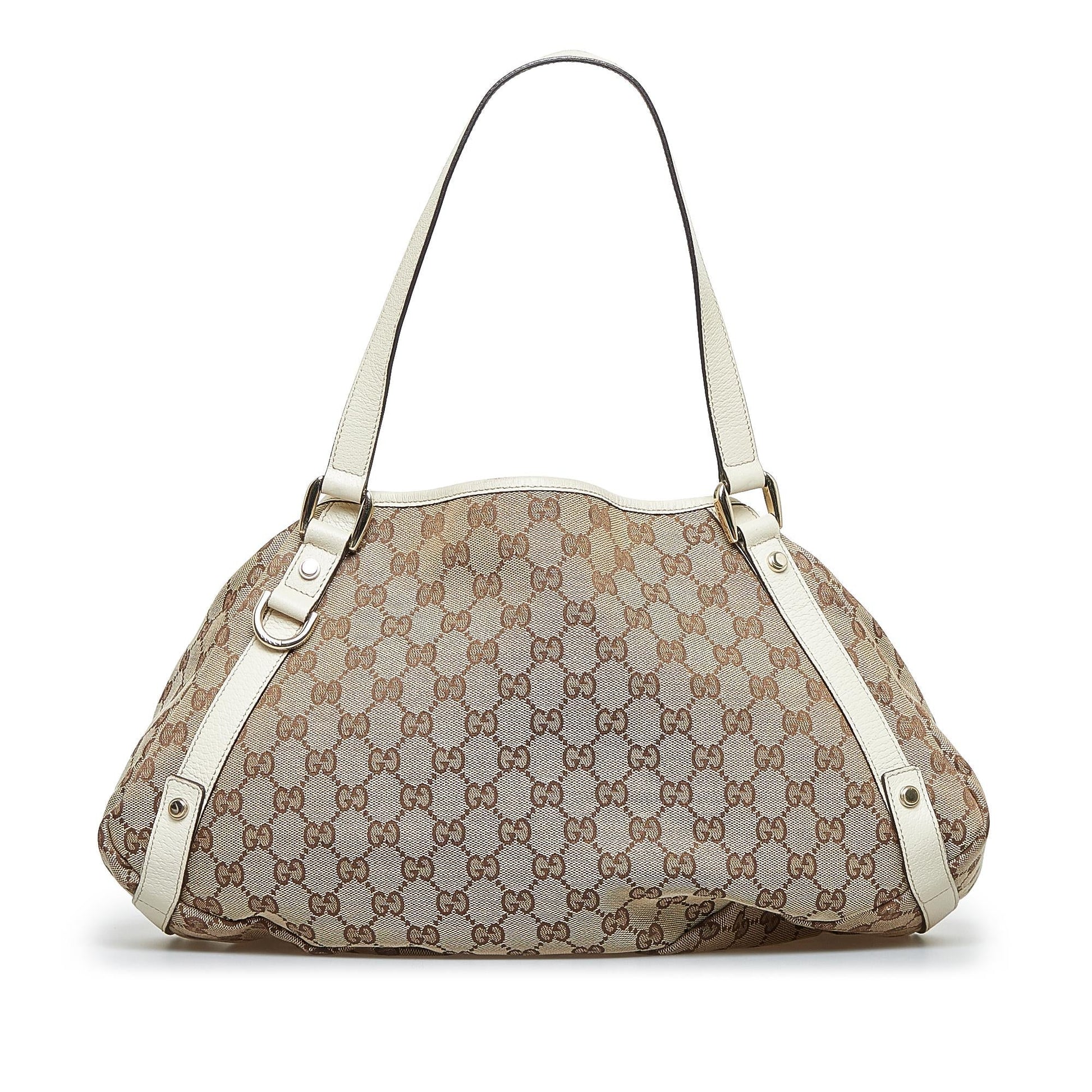Gucci GG Pelham SHG-Cm5oMZ Canvas Calf White Brown Shoulder Bag