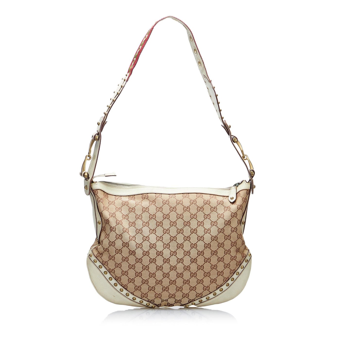 Gucci GG Pelham Studded SHG-vlHJxE Canvas Brown Shoulder Bag