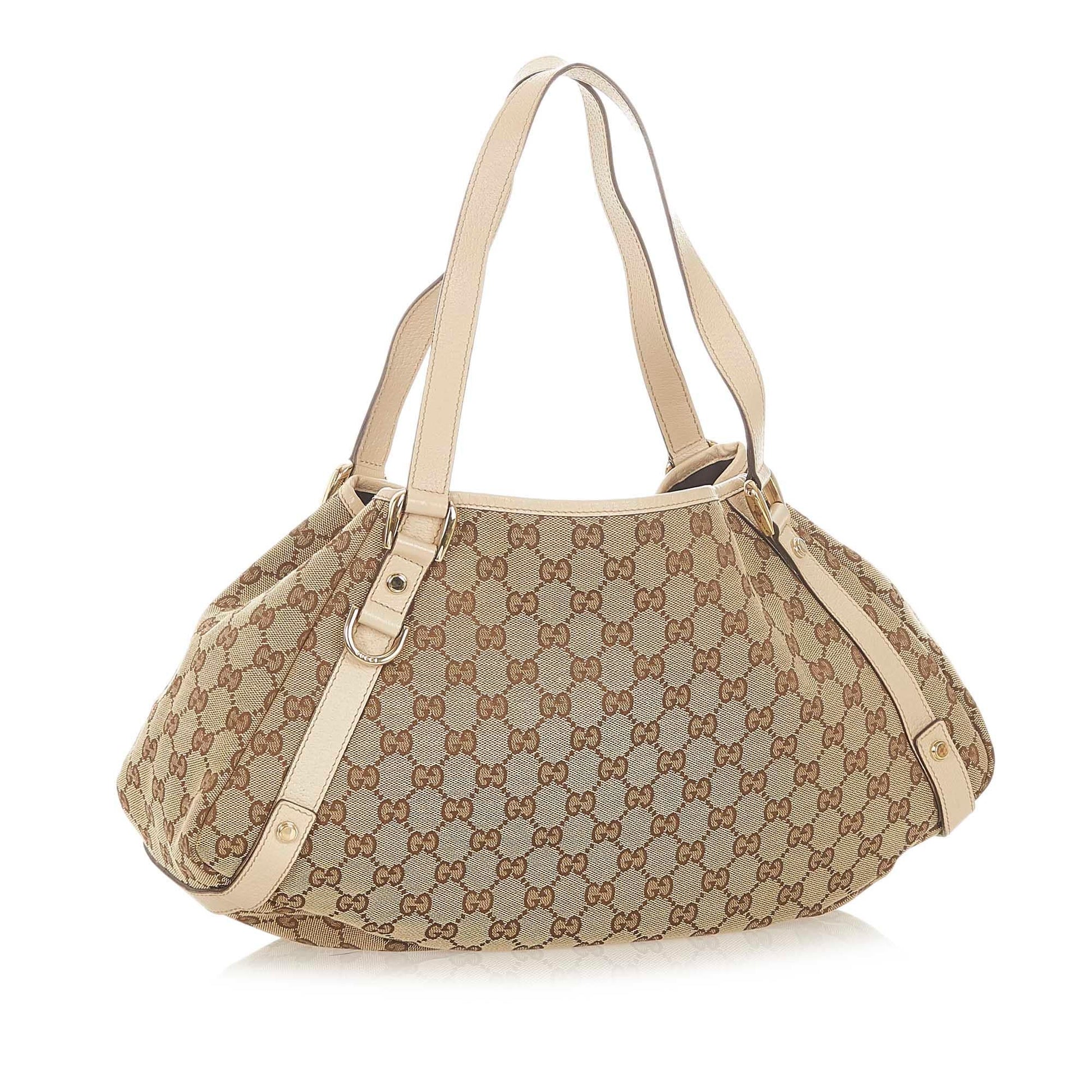 Gucci GG Pelham SHG Canvas White Brown Tote Bag 3