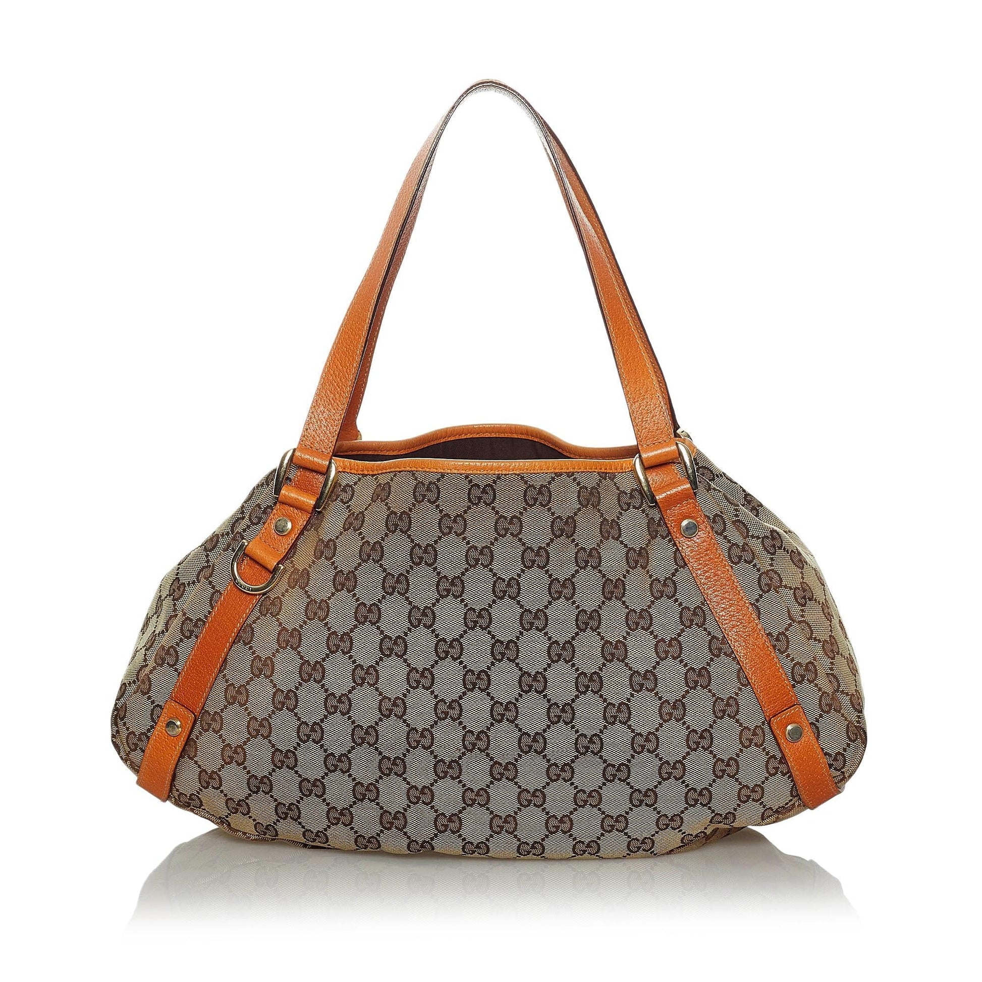 Gucci GG Pelham SHG Canvas Brown Orange Tote Bag