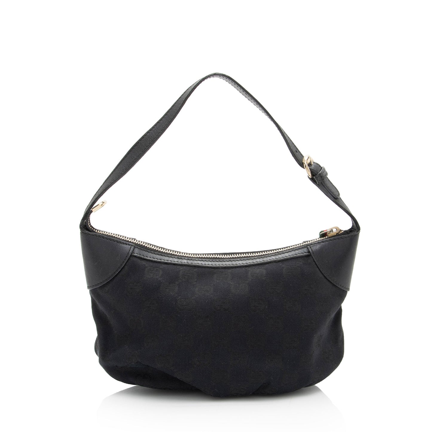 Gucci GG Pochette SHF-4m4QYq Leather Canvas Black Clutch Bag