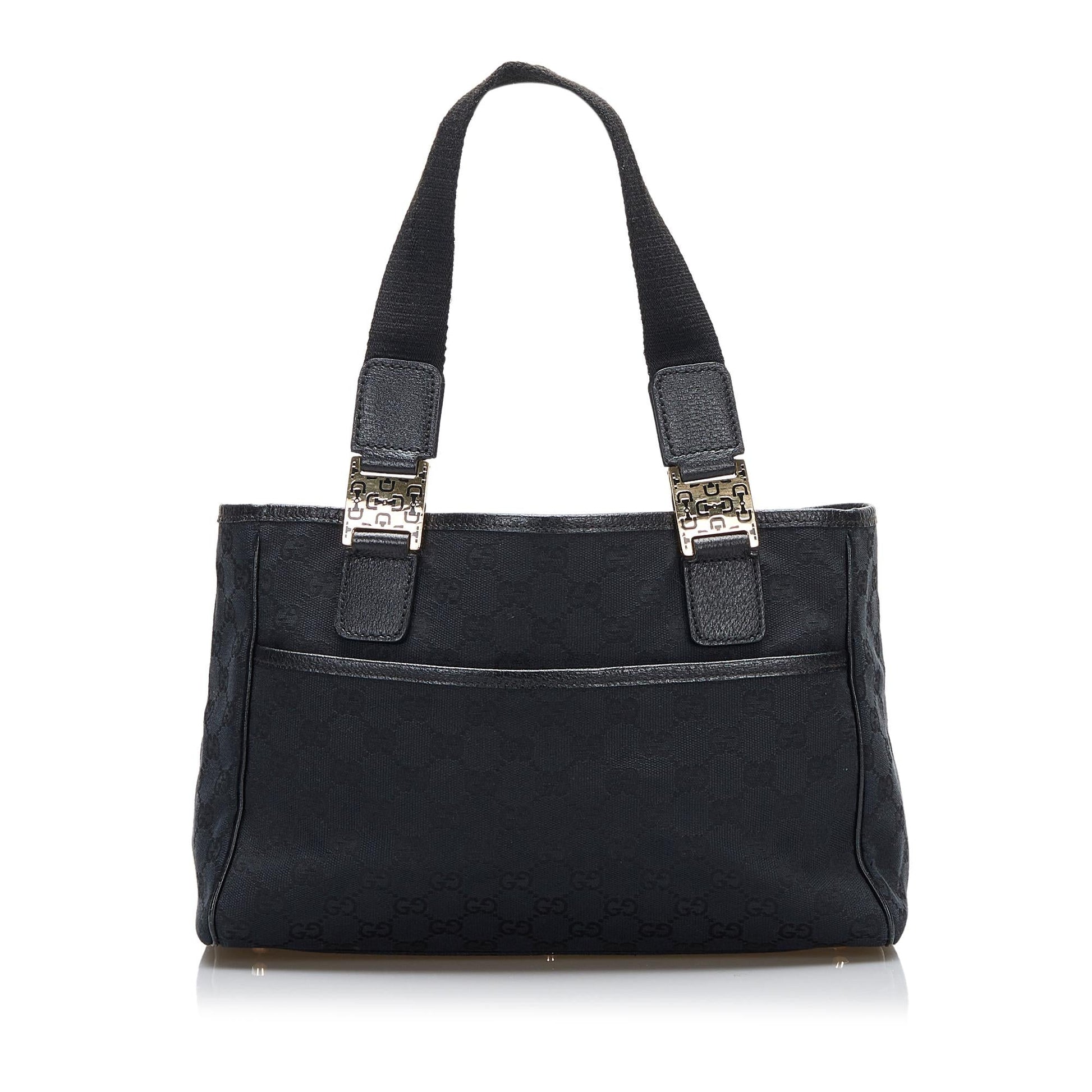Gucci GG Pop SHG-WLFEM1 Canvas Calf Black Satchel Bag