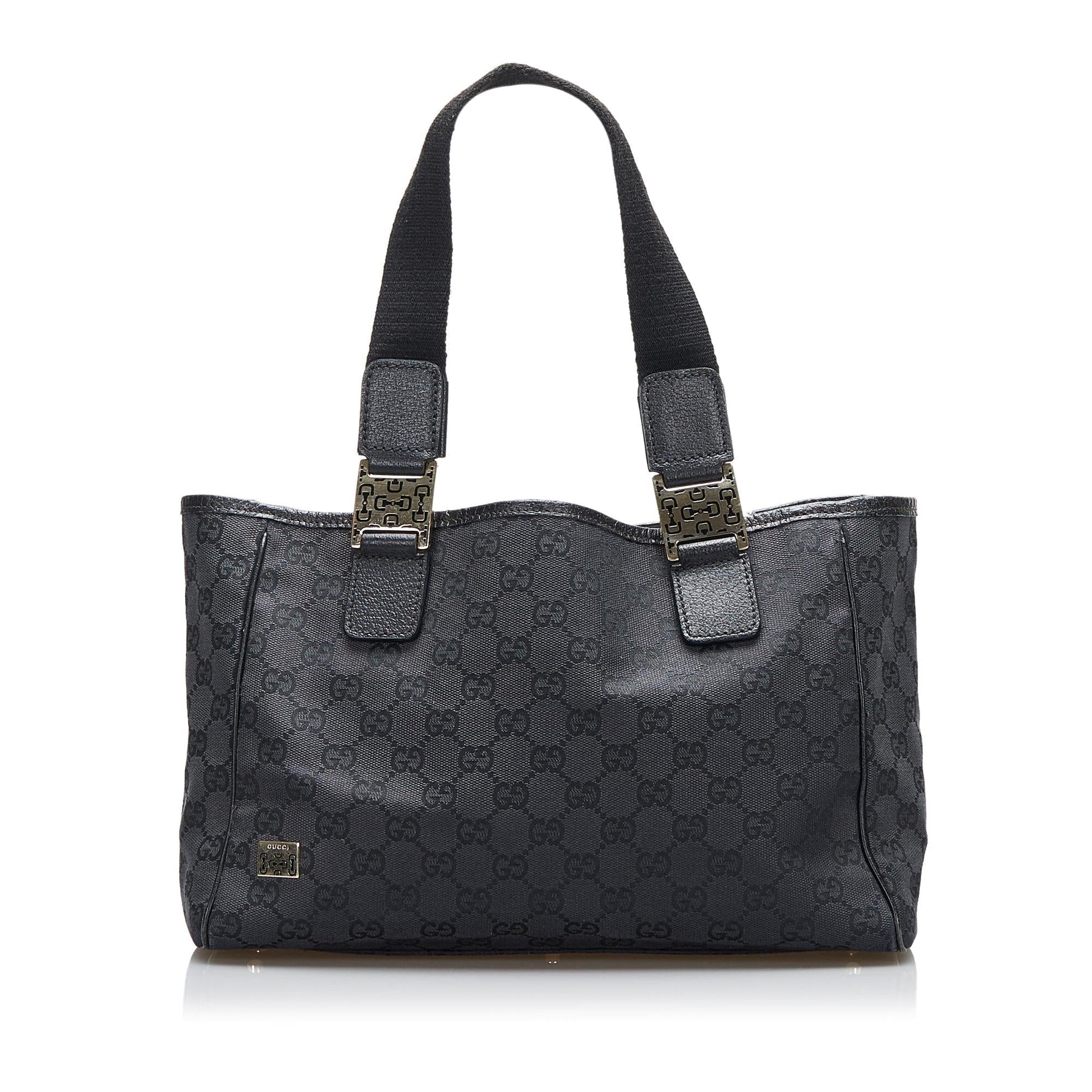Gucci GG Pop SHG-WLFEM1 Canvas Calf Black Satchel Bag