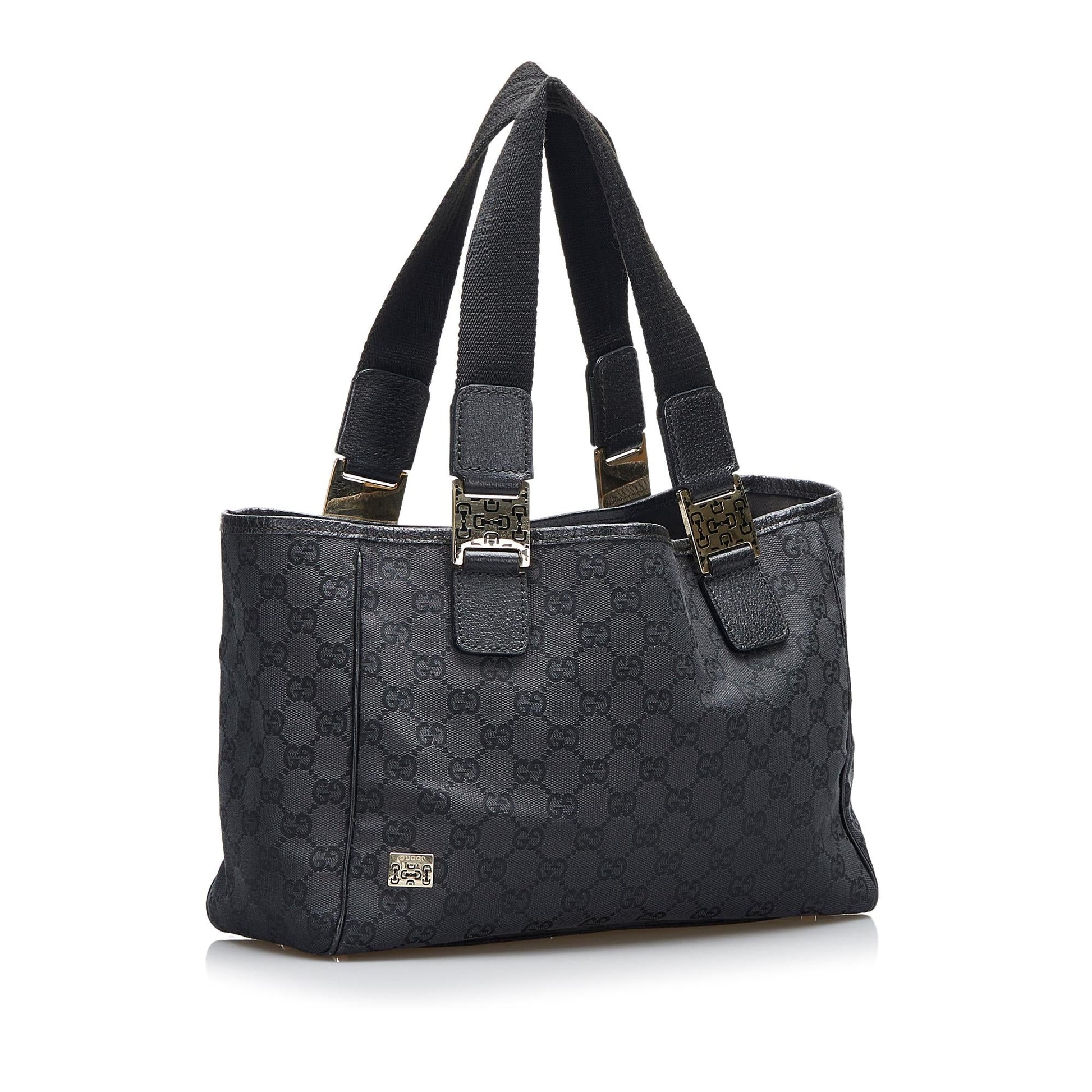Gucci GG Pop SHG-WLFEM1 Canvas Calf Black Satchel Bag