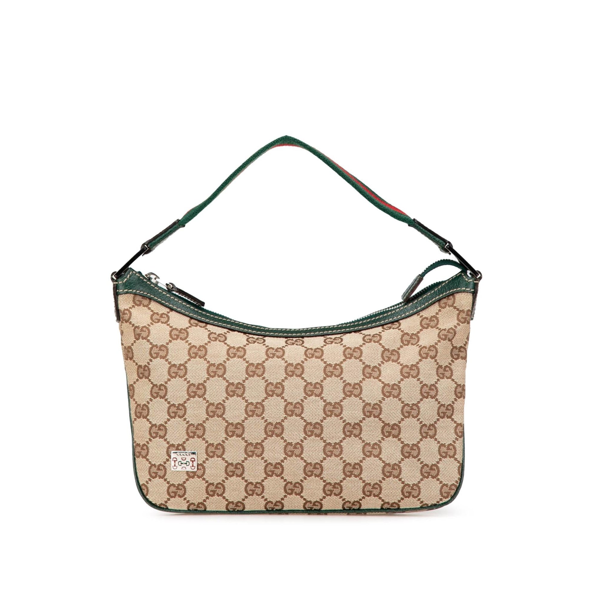 Gucci GG Pop Web Canvas Calf Brown Shoulder Bag
