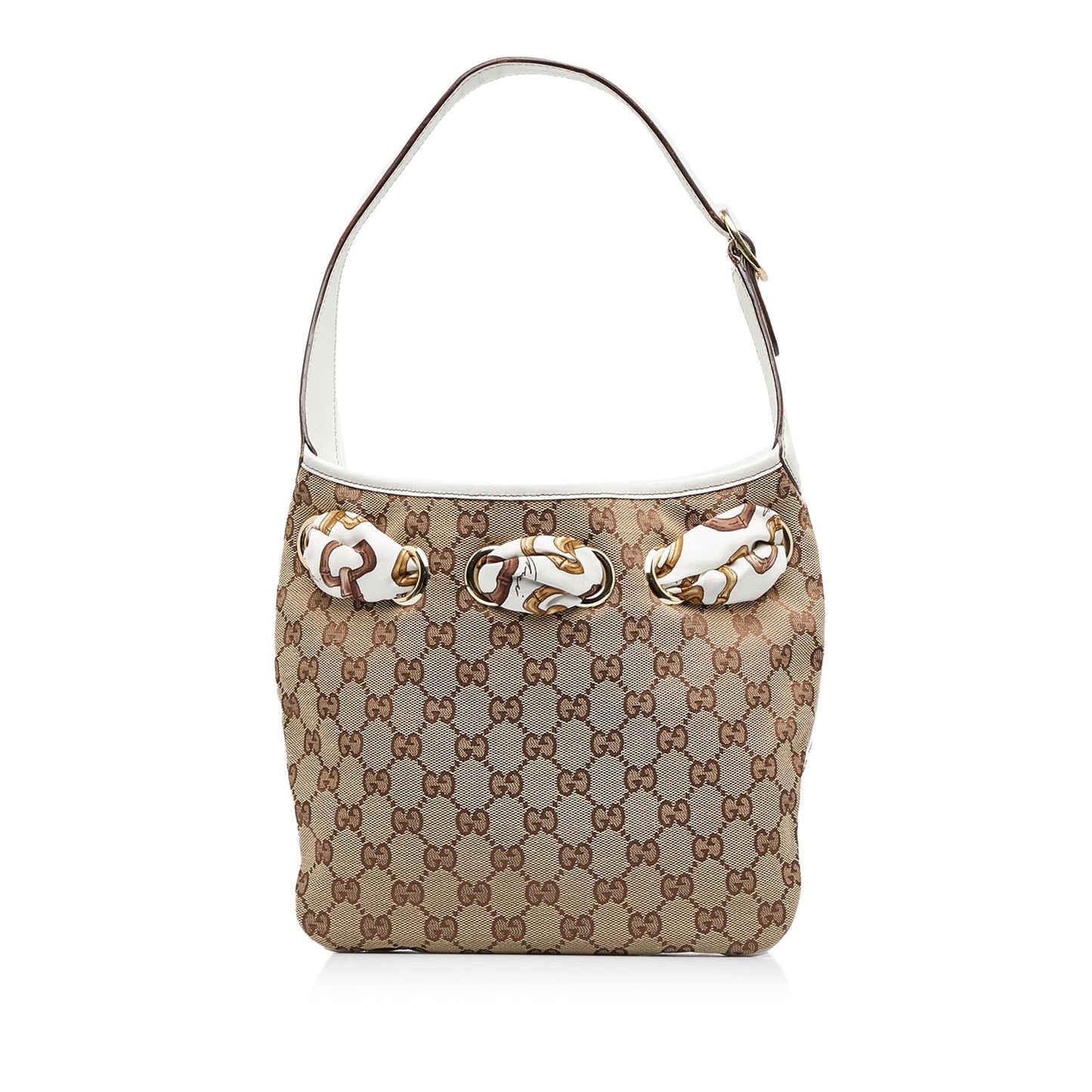 Gucci GG Positano SHG-muHc4f Canvas Calf Brown Shoulder Bag