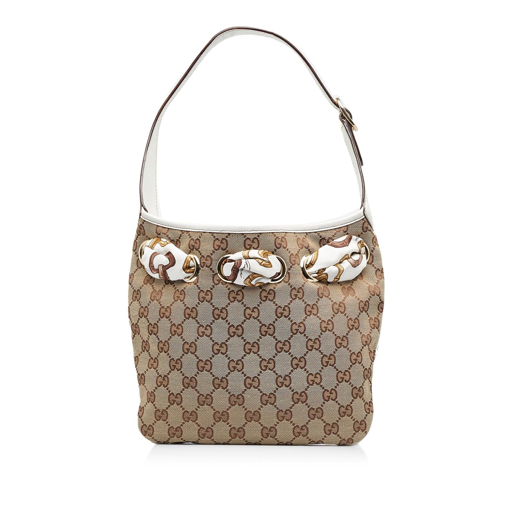 Gucci GG Positano SHG-muHc4f Canvas Calf Brown Shoulder Bag