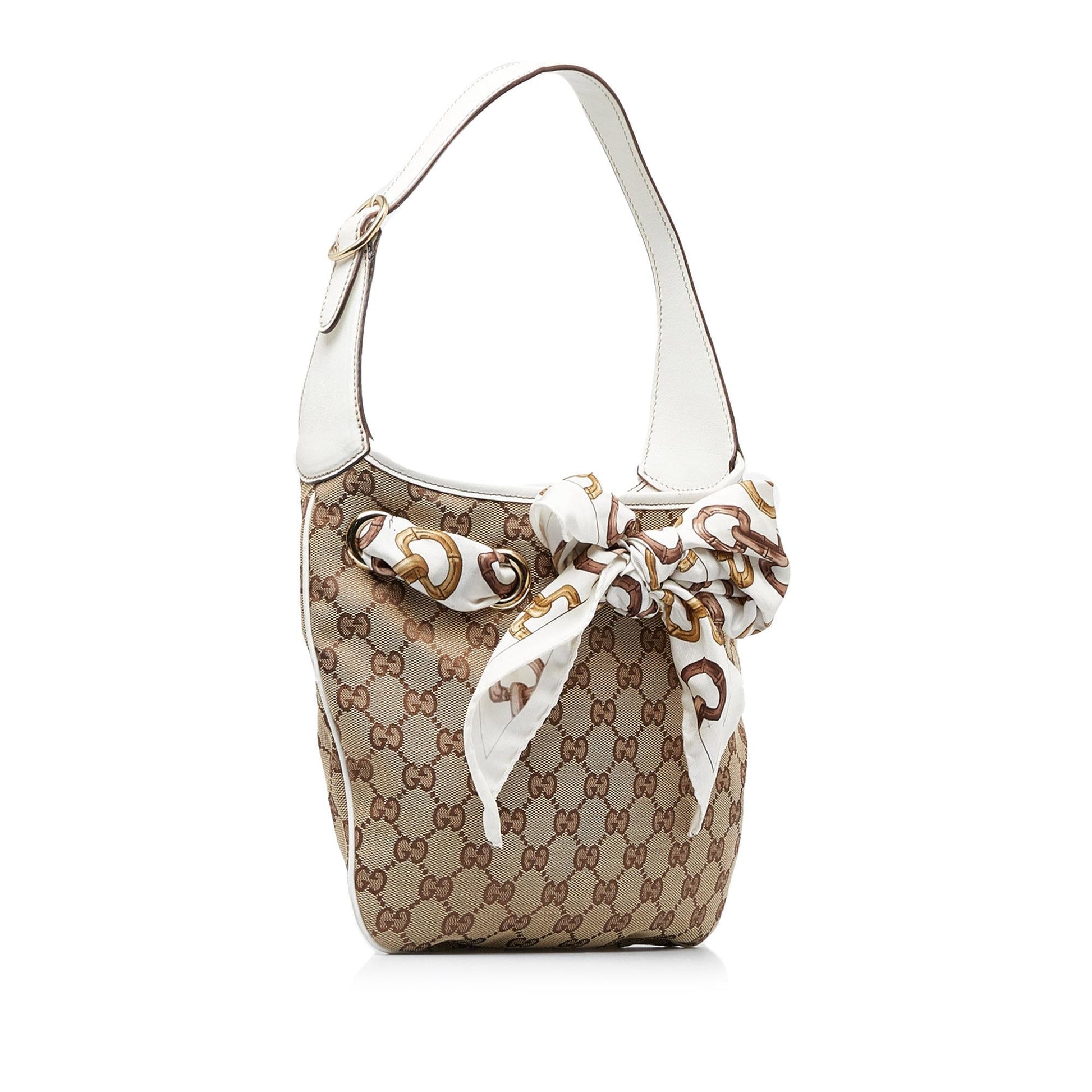 Gucci GG Positano SHG-muHc4f Canvas Calf Brown Shoulder Bag