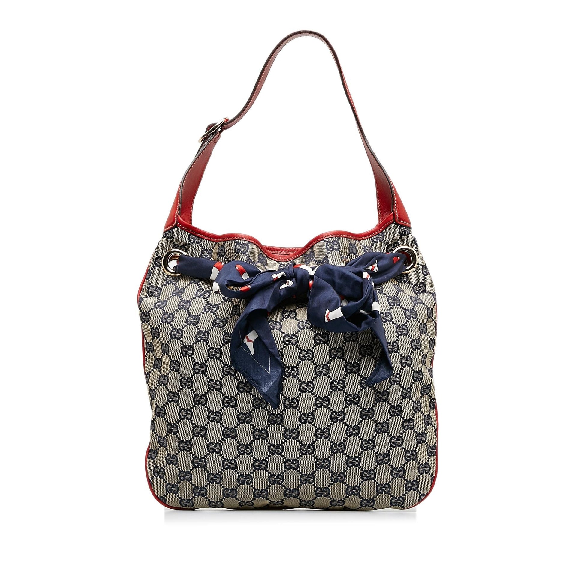 Gucci GG Positano SHG-M2VhaD Canvas Calf Brown Shoulder Bag