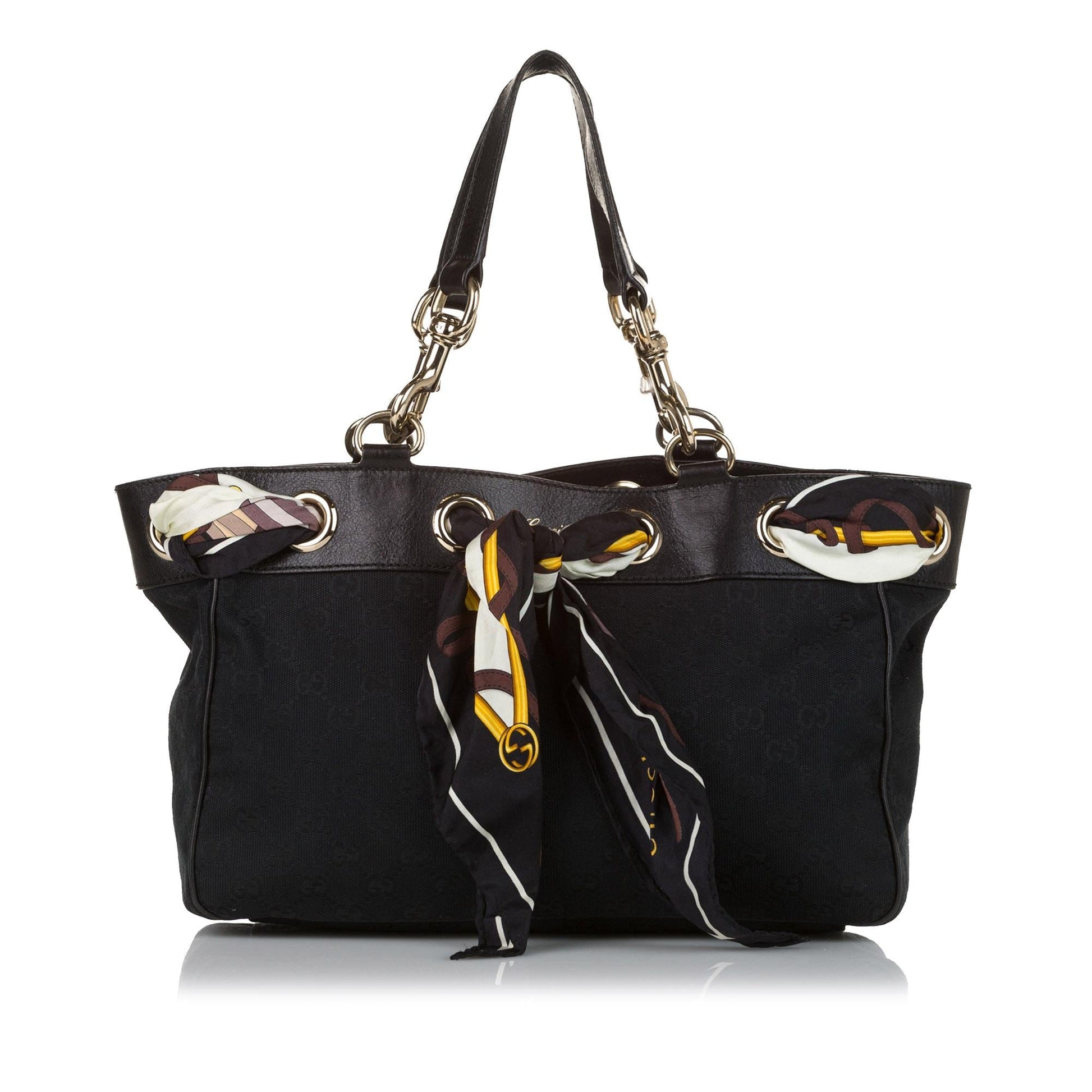 Gucci GG Positano SHG Canvas Black Tote Bag