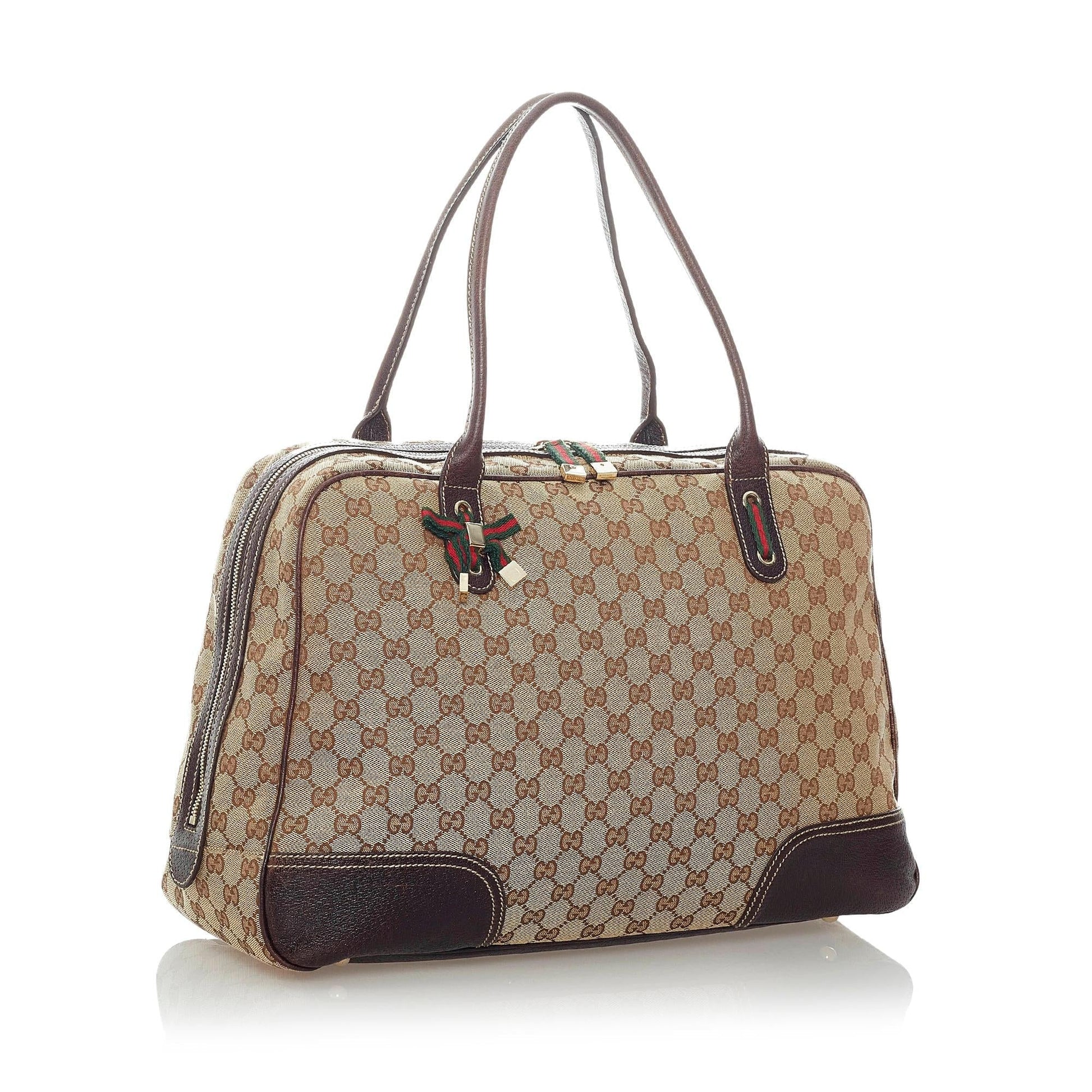Gucci GG Princy SHG Canvas Brown Satchel Bag